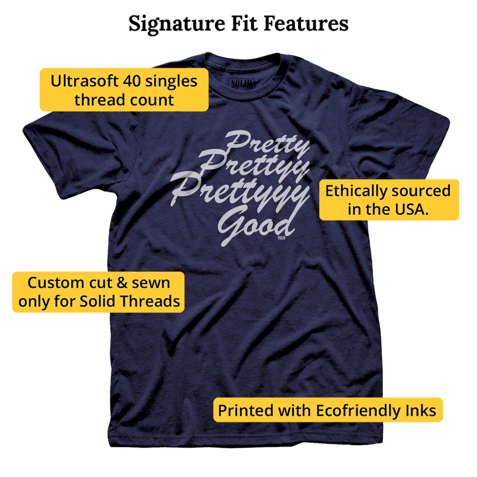 Men's Pretty Pretty Pretty Good Retro Graphic T-Shirt | Funny Larry David Tee | Solid Threads
