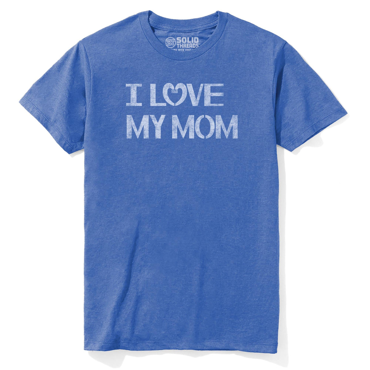 I Love My Mom Cute Staple T-shirt in Royal Heather - Front View