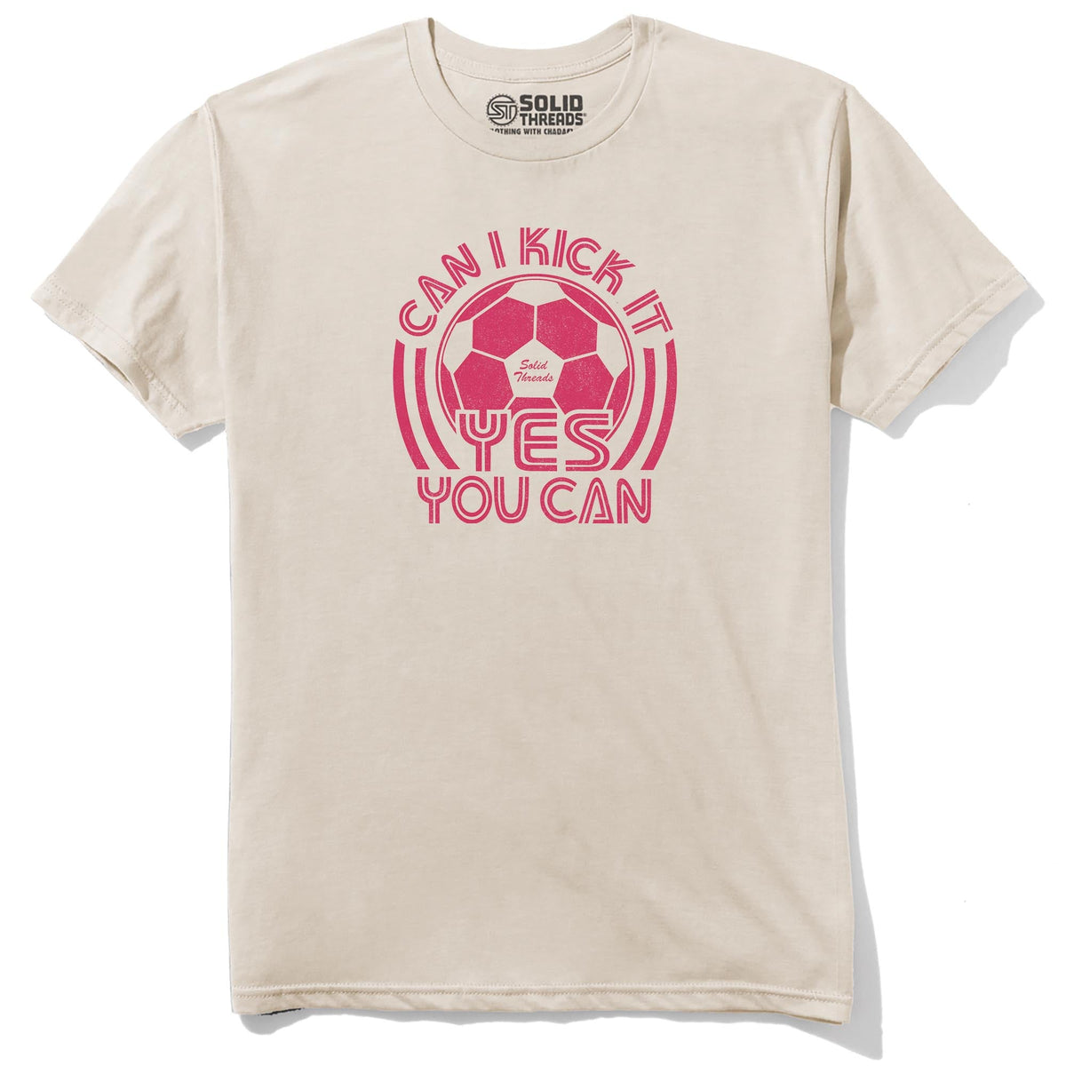 Can I Kick It Yes You Can Vintage Staple T-shirt in Natural - Front View