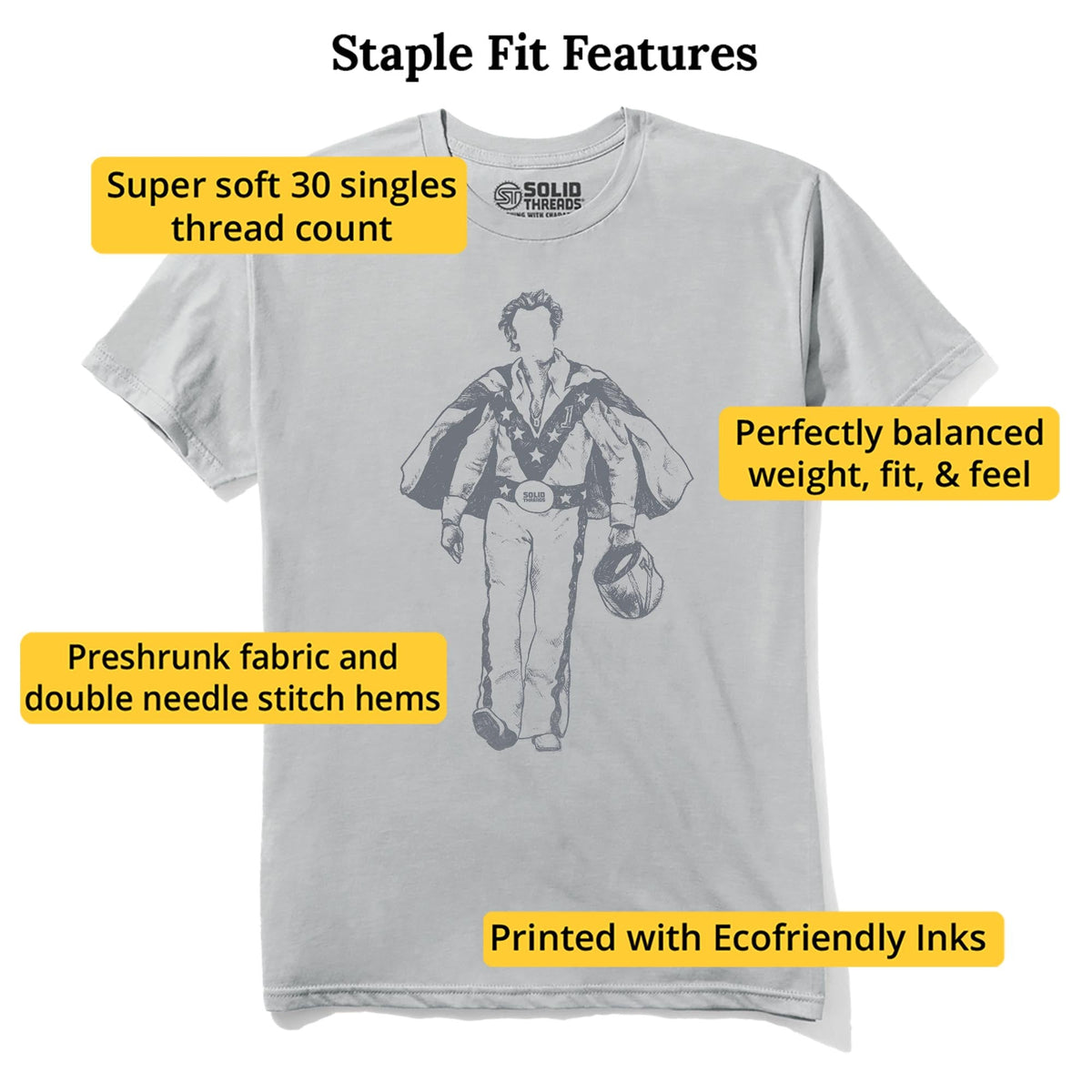 Daredevil Cool Staple T-shirt in Silver - Fit Attributes