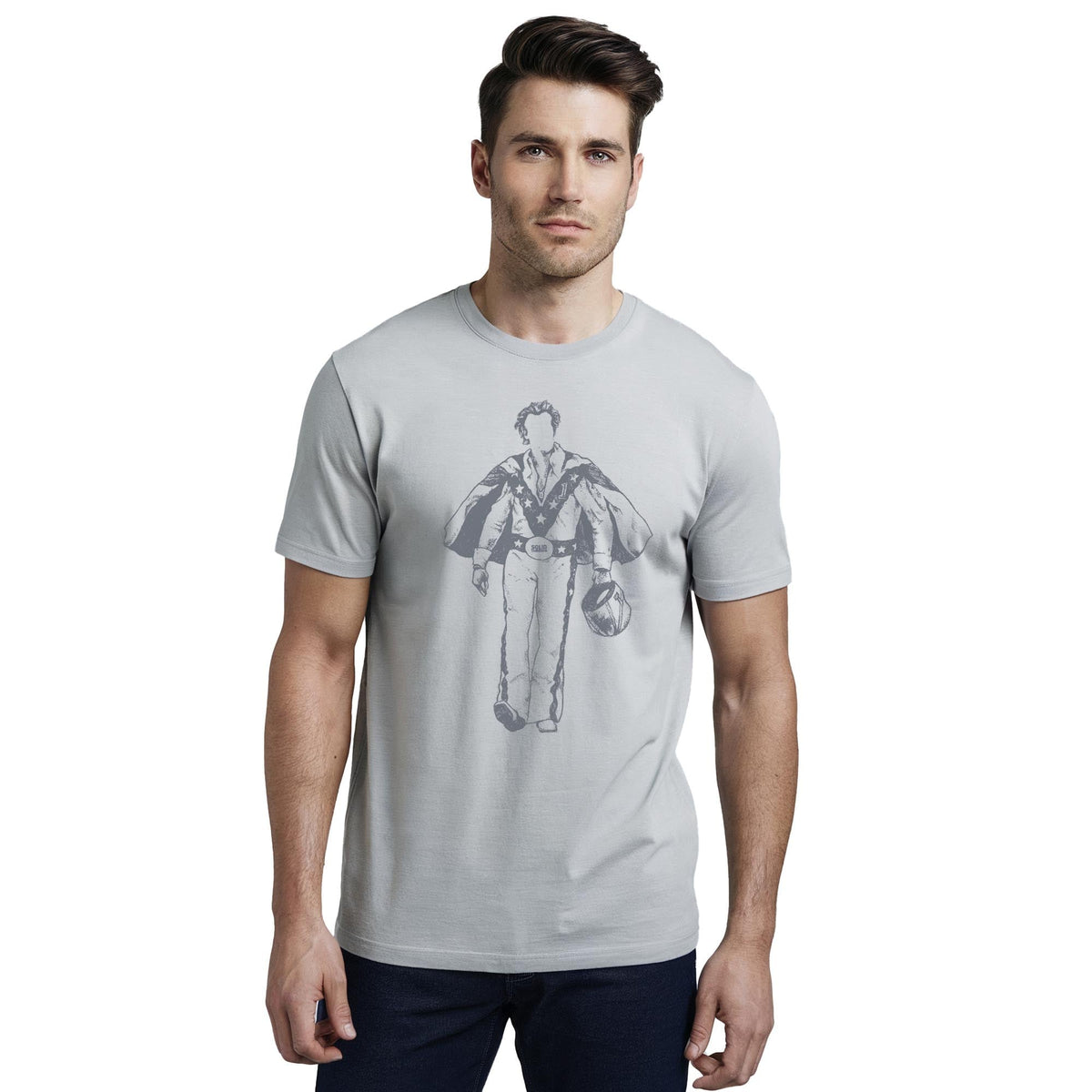 Daredevil Cool Staple T-shirt in Silver On Model - Front View