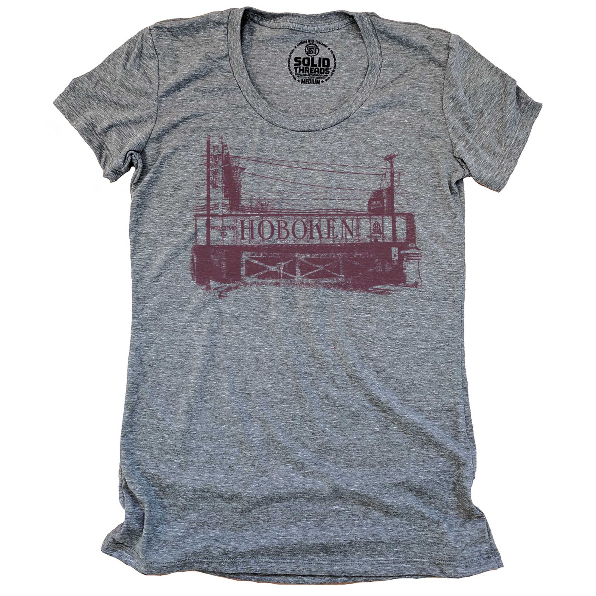 Women's Hoboken Bridge T-shirt on Model | SOLID THREADS