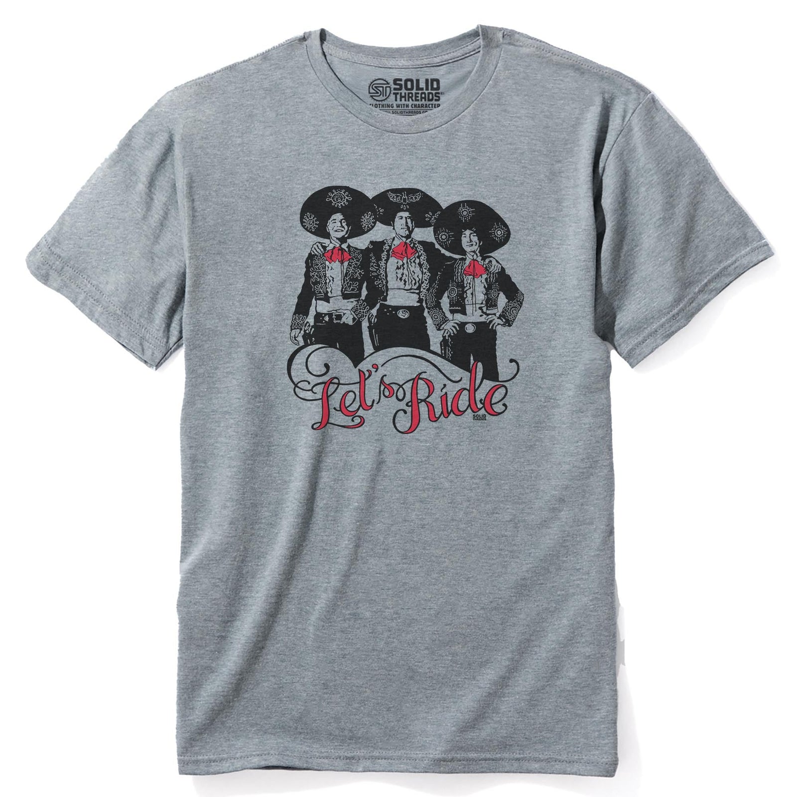 Let's Ride Vintage Staple T-shirt in Ash Heather - Front View