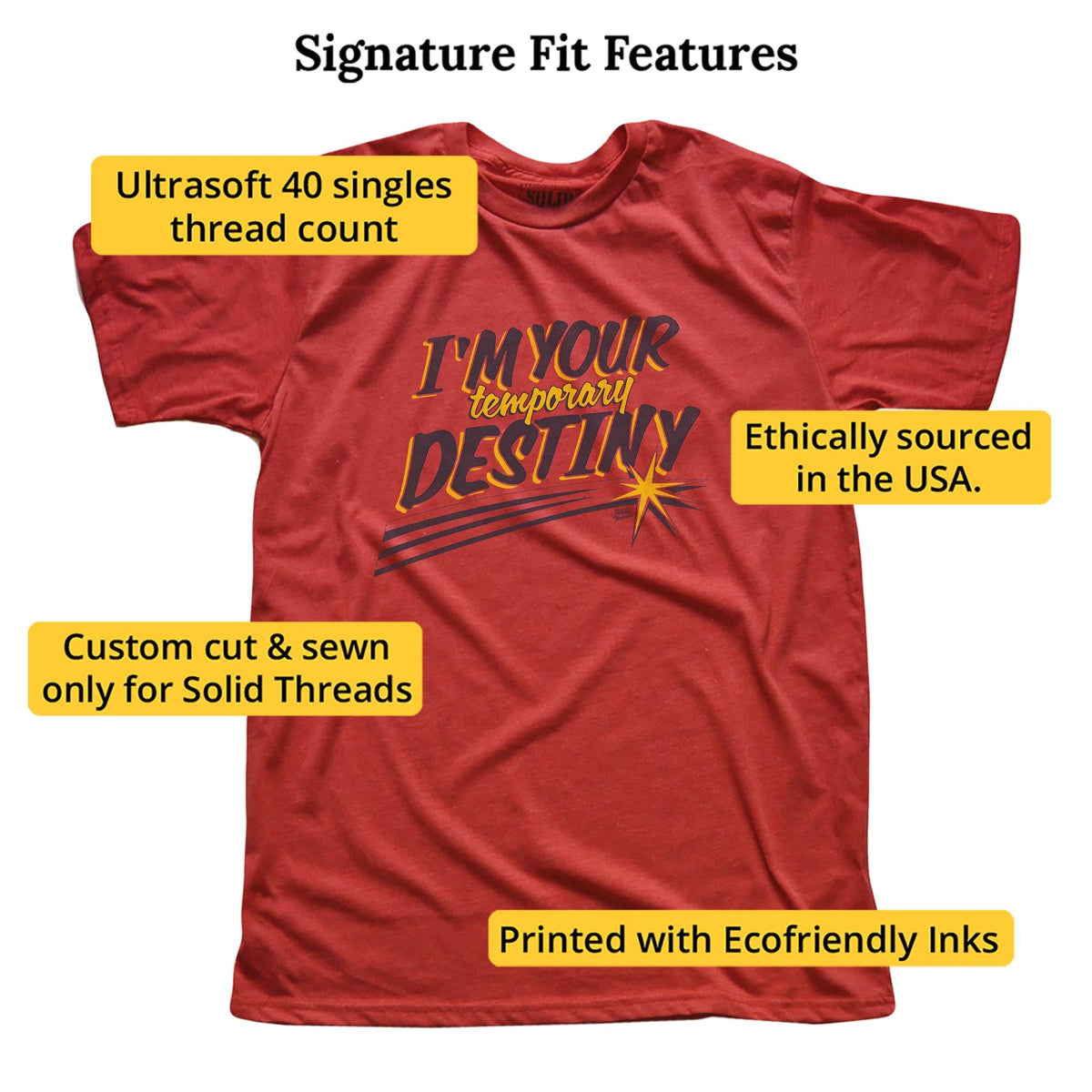 Temporary Destiny Vintage Signature T-shirt in Red - Fit Attributes