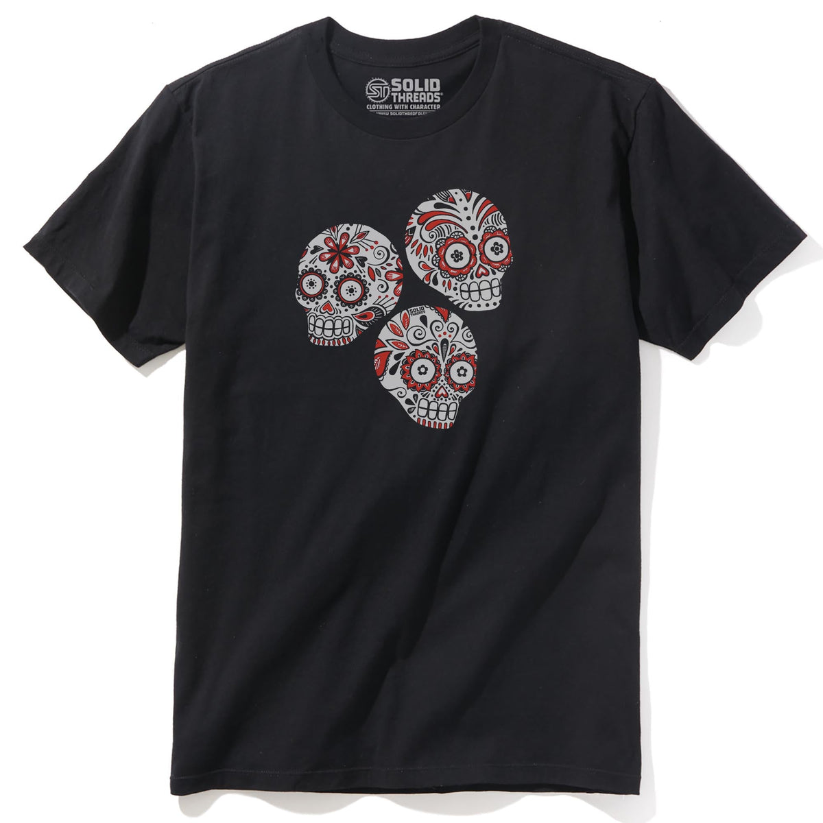 Sugar Skulls Cool Staple T-shirt in Black - Front View