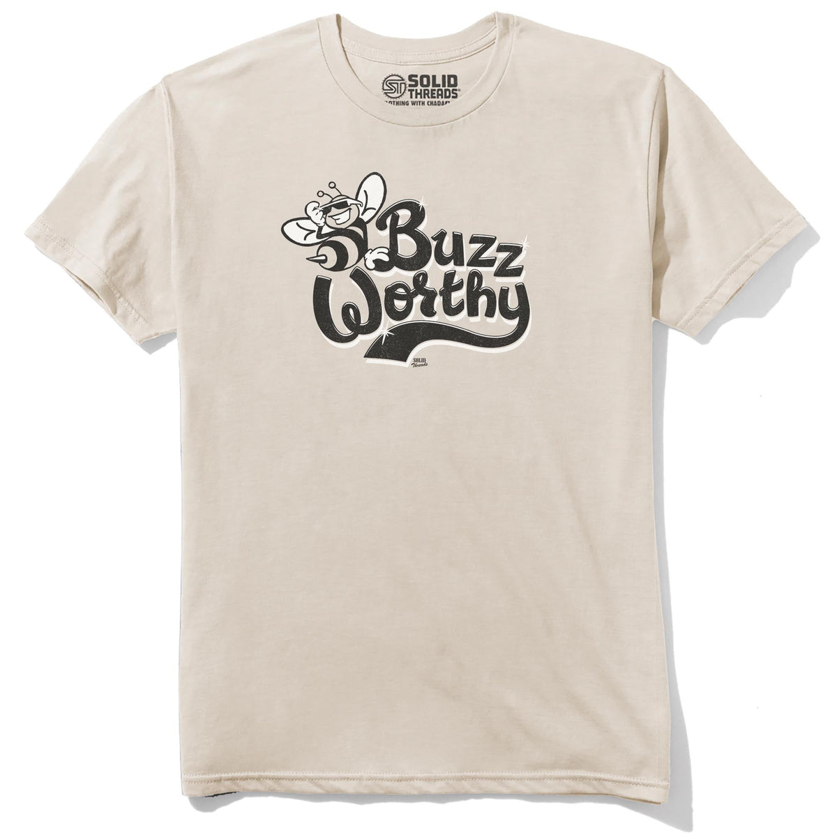 Buzzworthy Cool Staple T-shirt in Natural - Front View