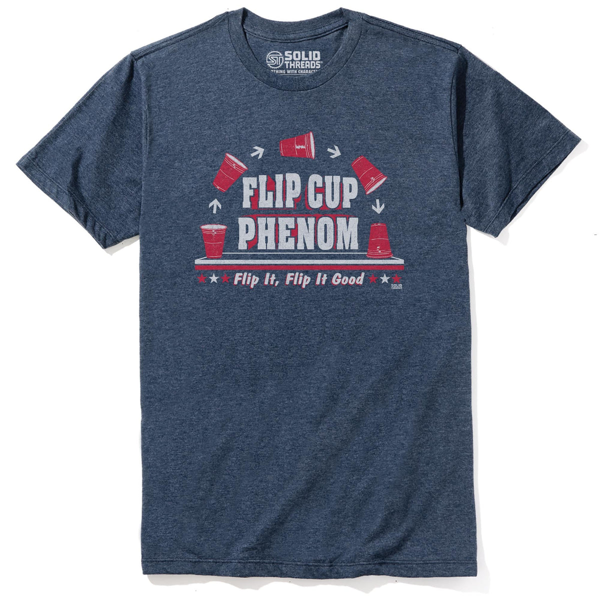 Flip Cup Phenom Vintage Staple T-shirt in Navy Heather - Front View