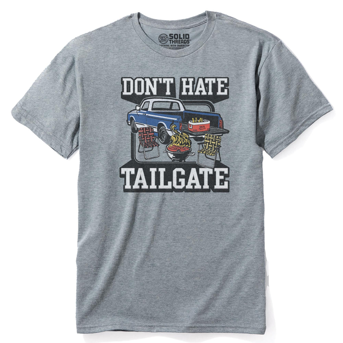 Don't Hate Tailgate Vintage Staple T-shirt in Ash Heather - Front View
