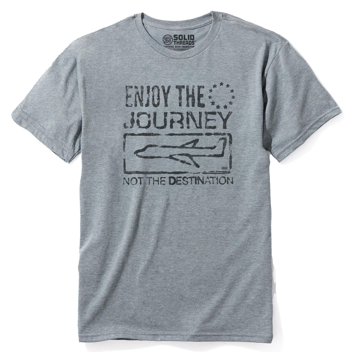 Enjoy The Journey Not The Destination Cool Staple T-shirt in Ash Heather - Front View