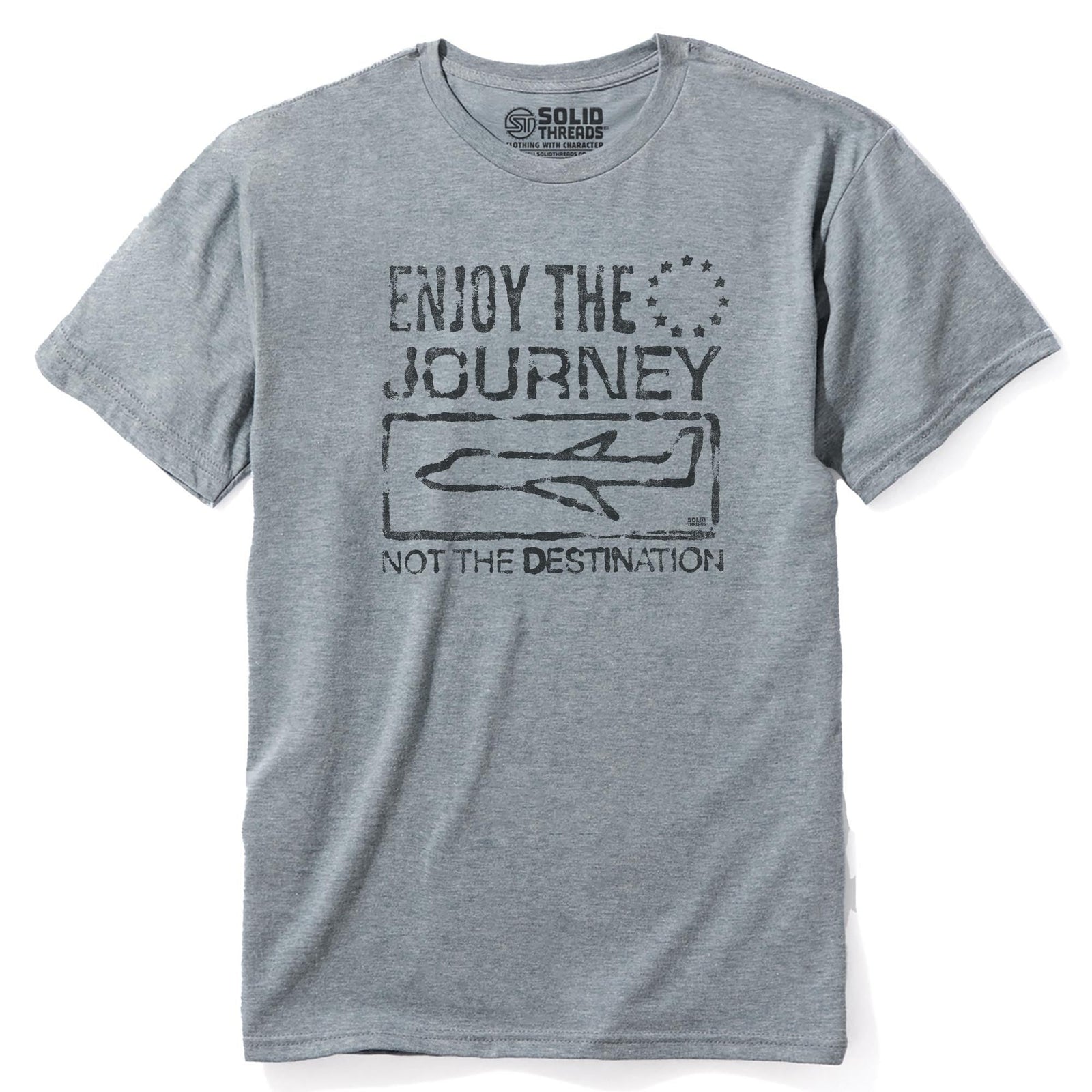 Enjoy The Journey Not The Destination Cool Staple T-shirt in Ash Heather - Front View