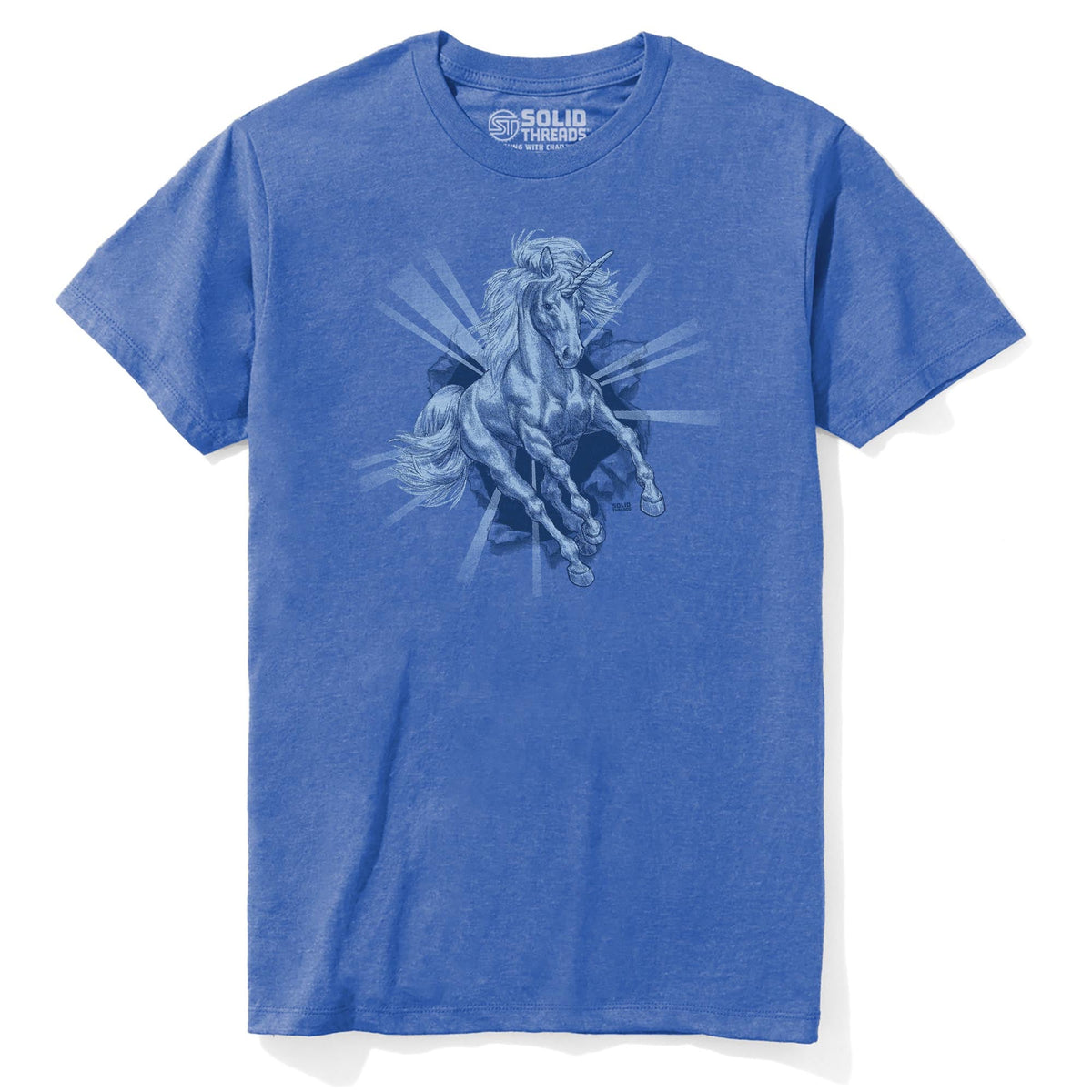 Unicorn Chest Cool Staple T-shirt in Royal Heather - Front View
