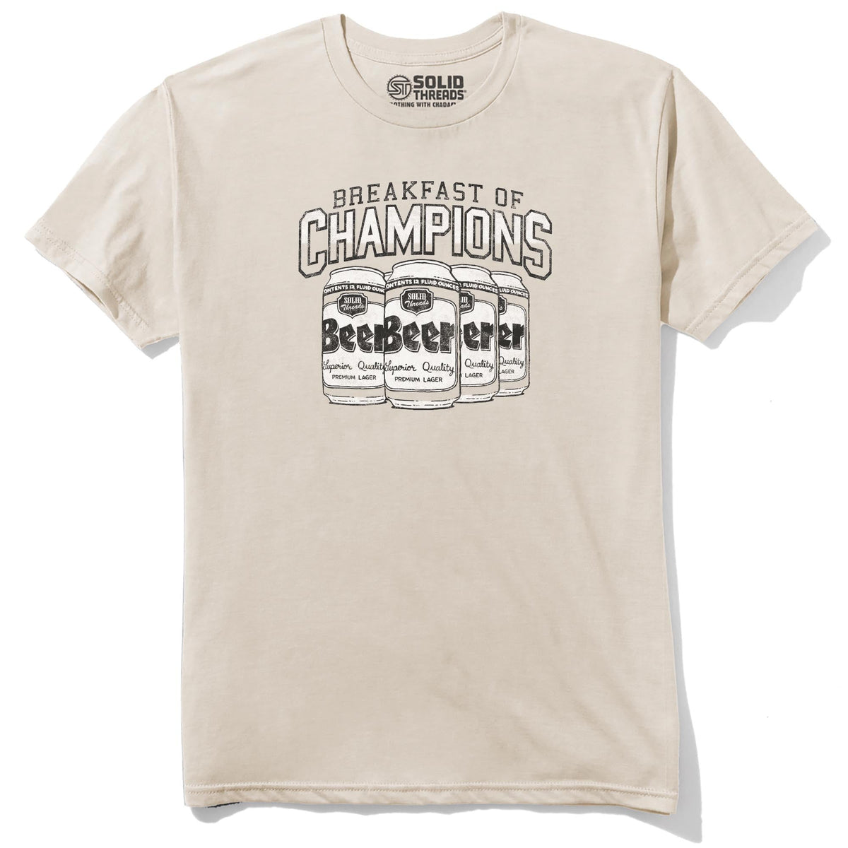 Breakfast Of Champions Vintage Staple T-shirt in Natural - Front View