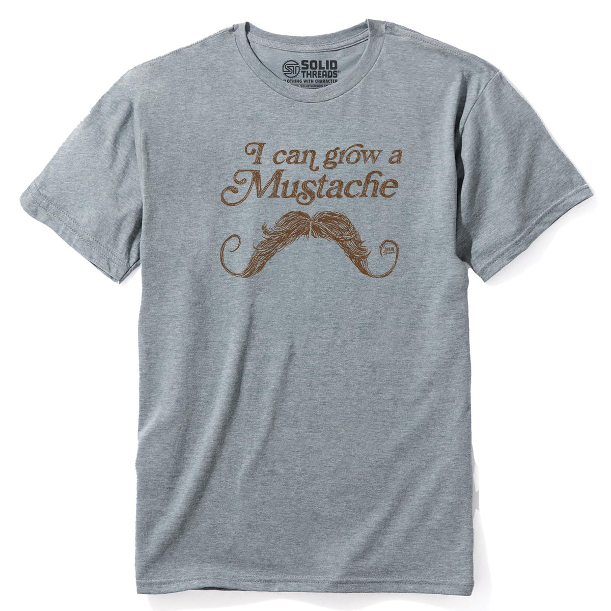 I Can Grow A Mustache Cool Staple T-shirt in Ash Heather - Front View