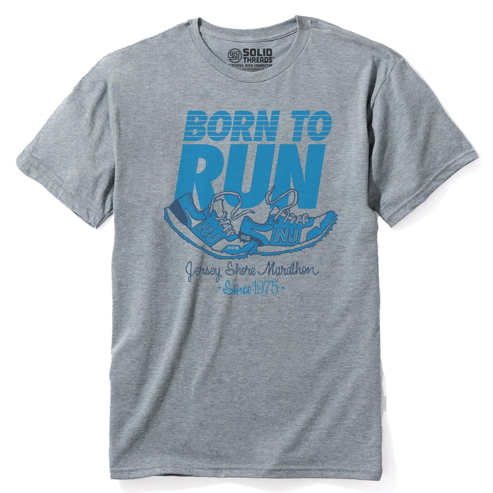 Born To Run Cool Staple T-shirt in Ash Heather - Front View