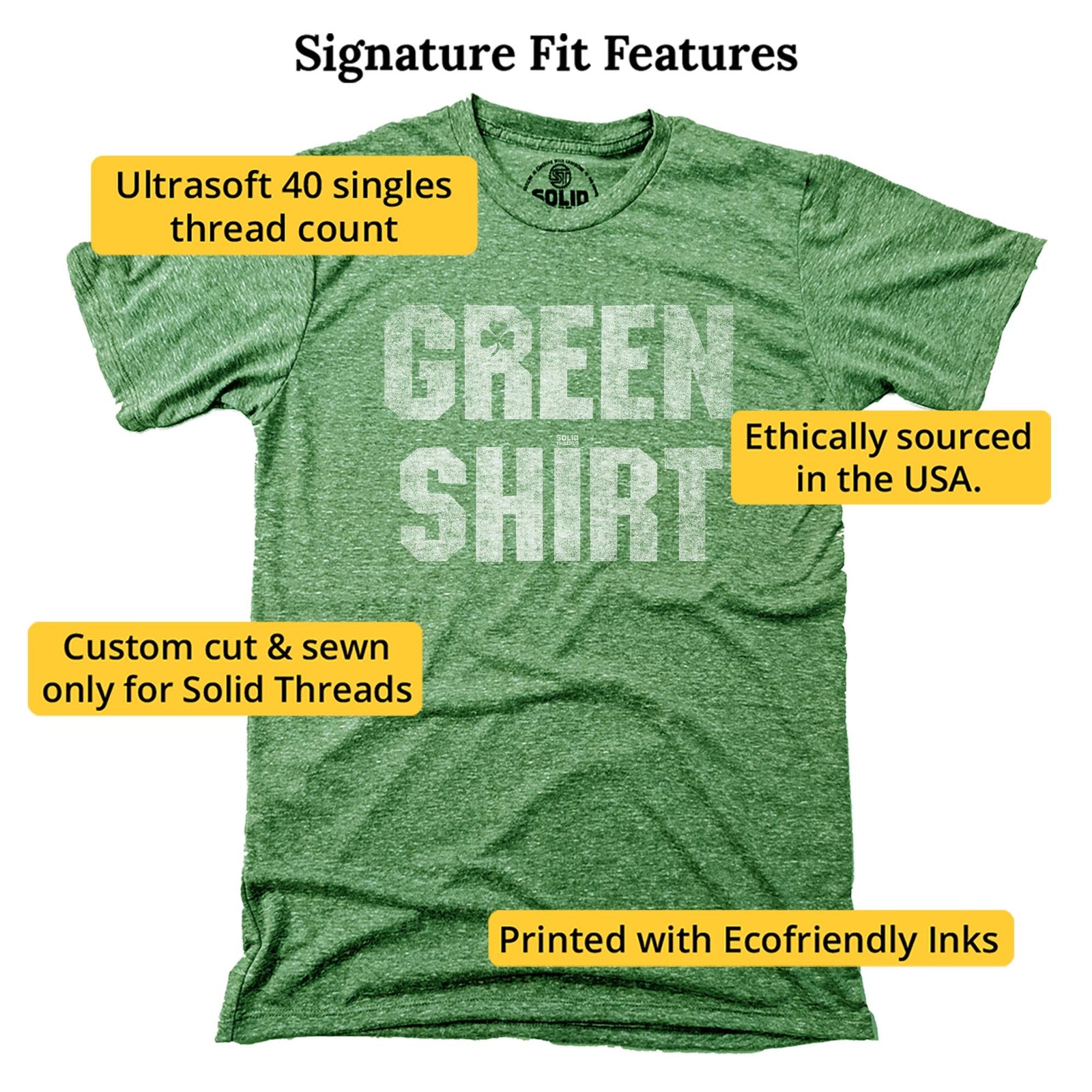 Green Shirt Cool Signature T-shirt in Triblend Kelly - Fit Attributes