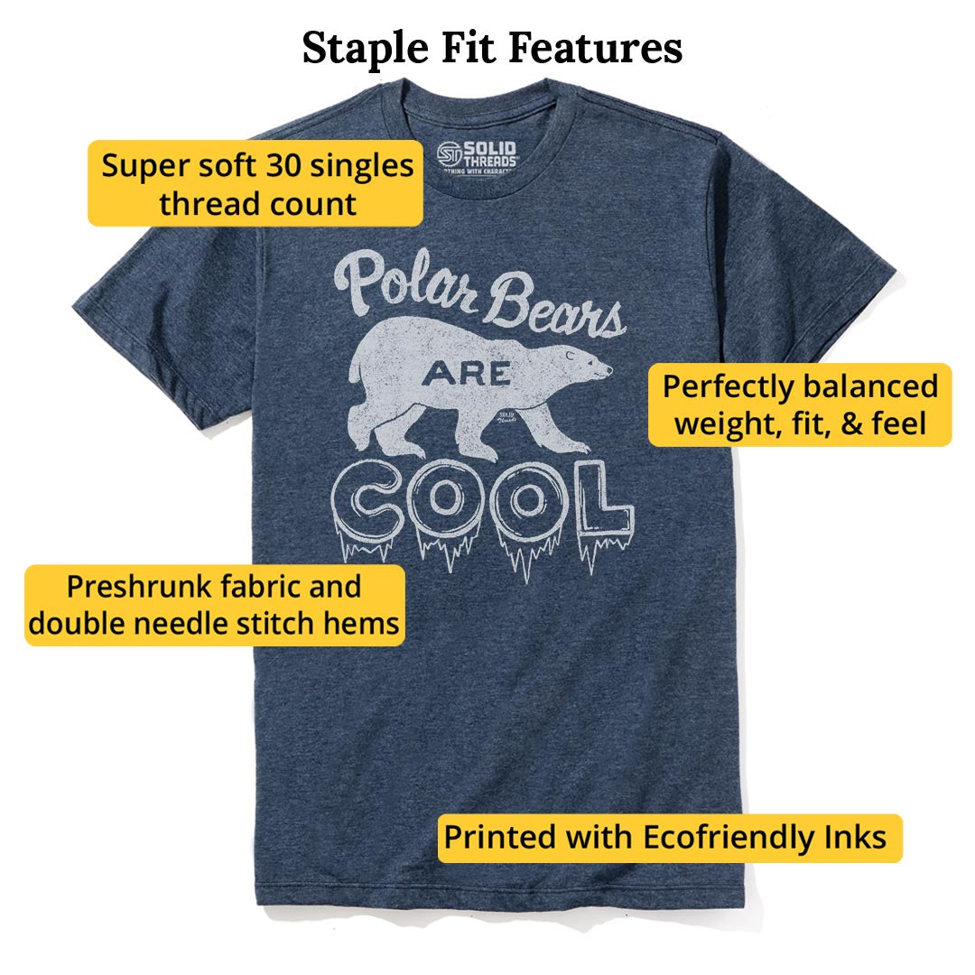 Polar Bears Are Cool Vintage Staple T-shirt in Navy Heather - Fit Attributes