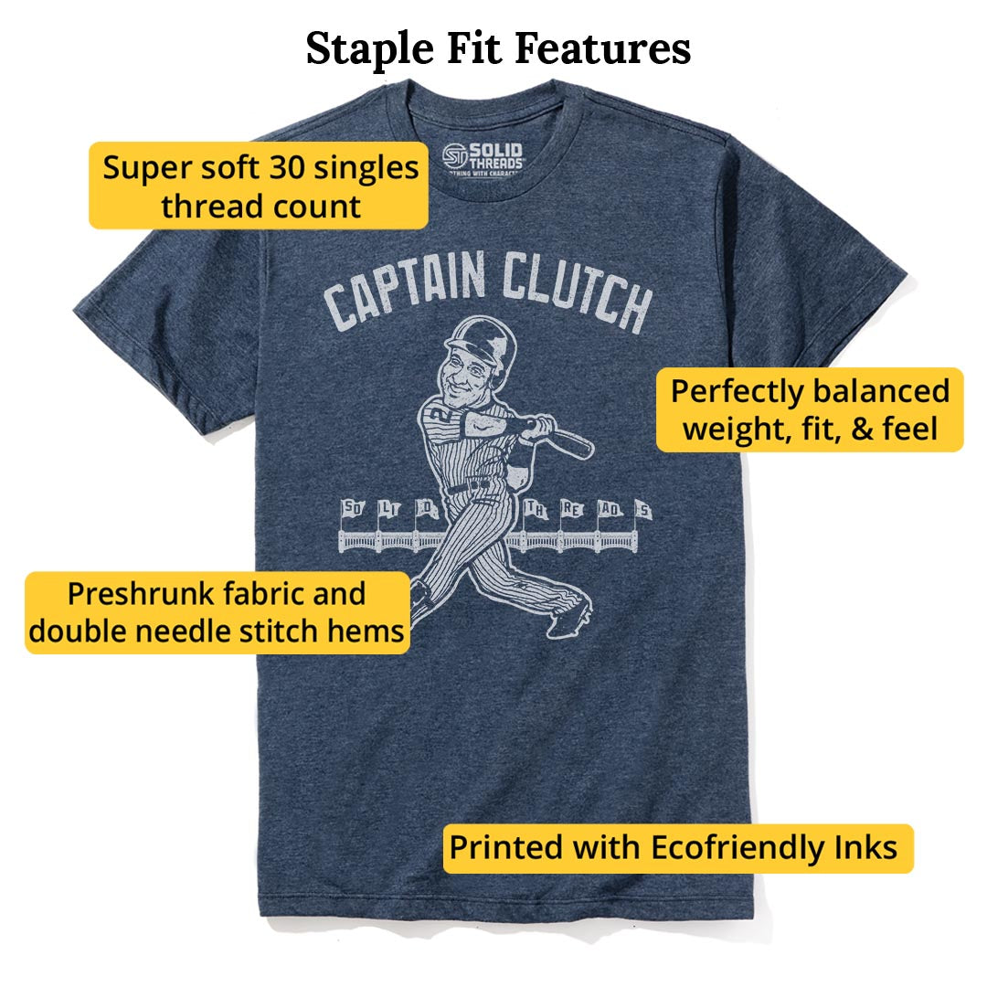 Captain Clutch Cool Staple T-shirt in Navy Heather - Fit Attributes