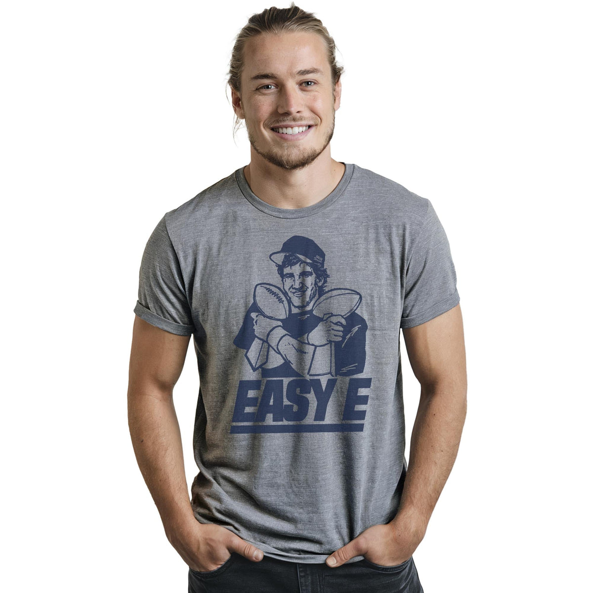 Easy E Vintage Staple T-shirt in Ash Heather On Model - Front View