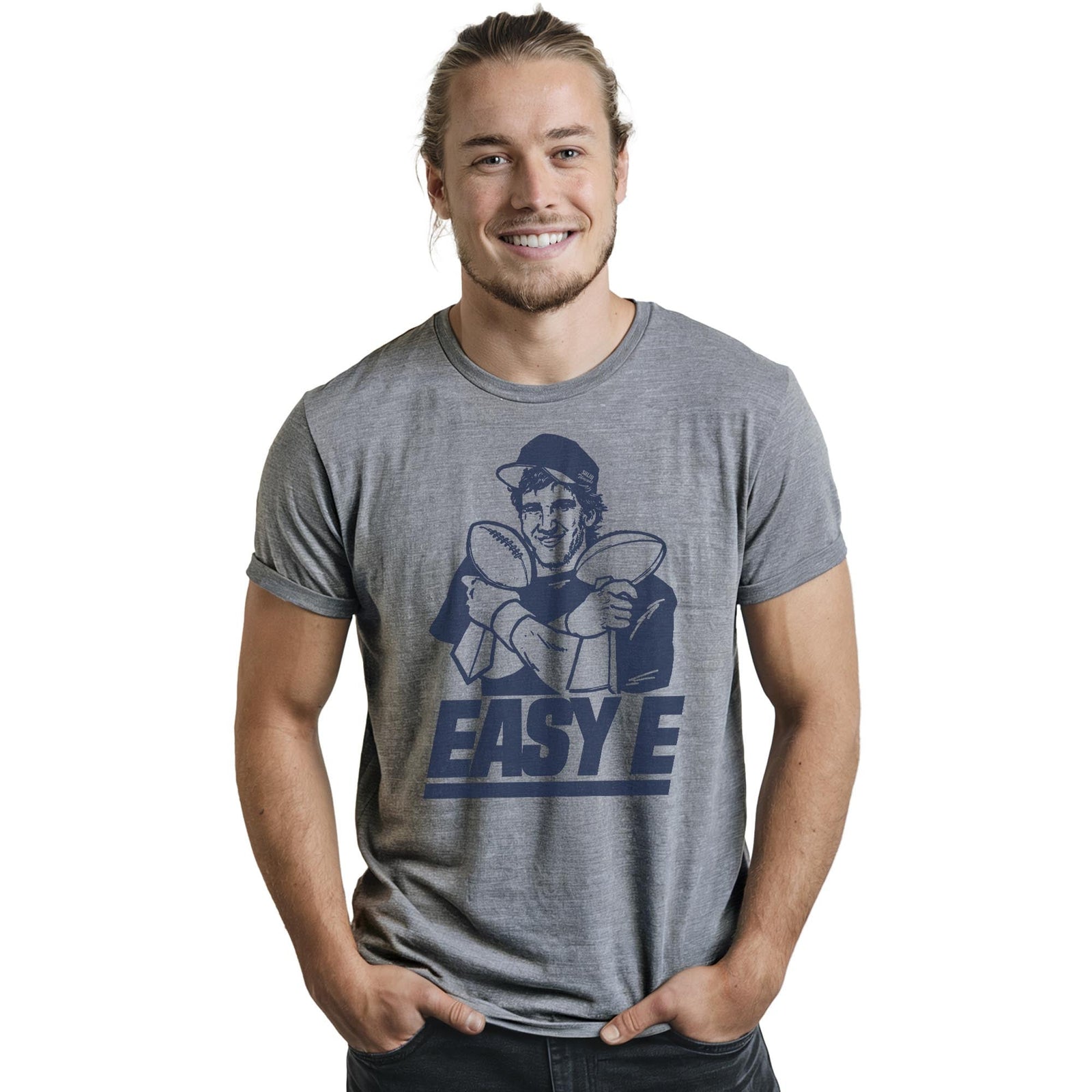 Easy E Vintage Staple T-shirt in Ash Heather On Model - Front View