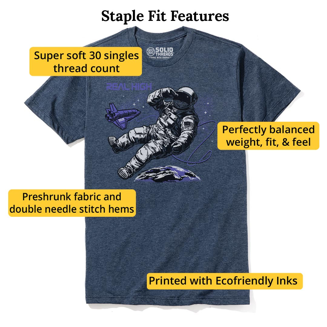 Real High Vintage Staple T-shirt in Navy Heather - Fit Attributes