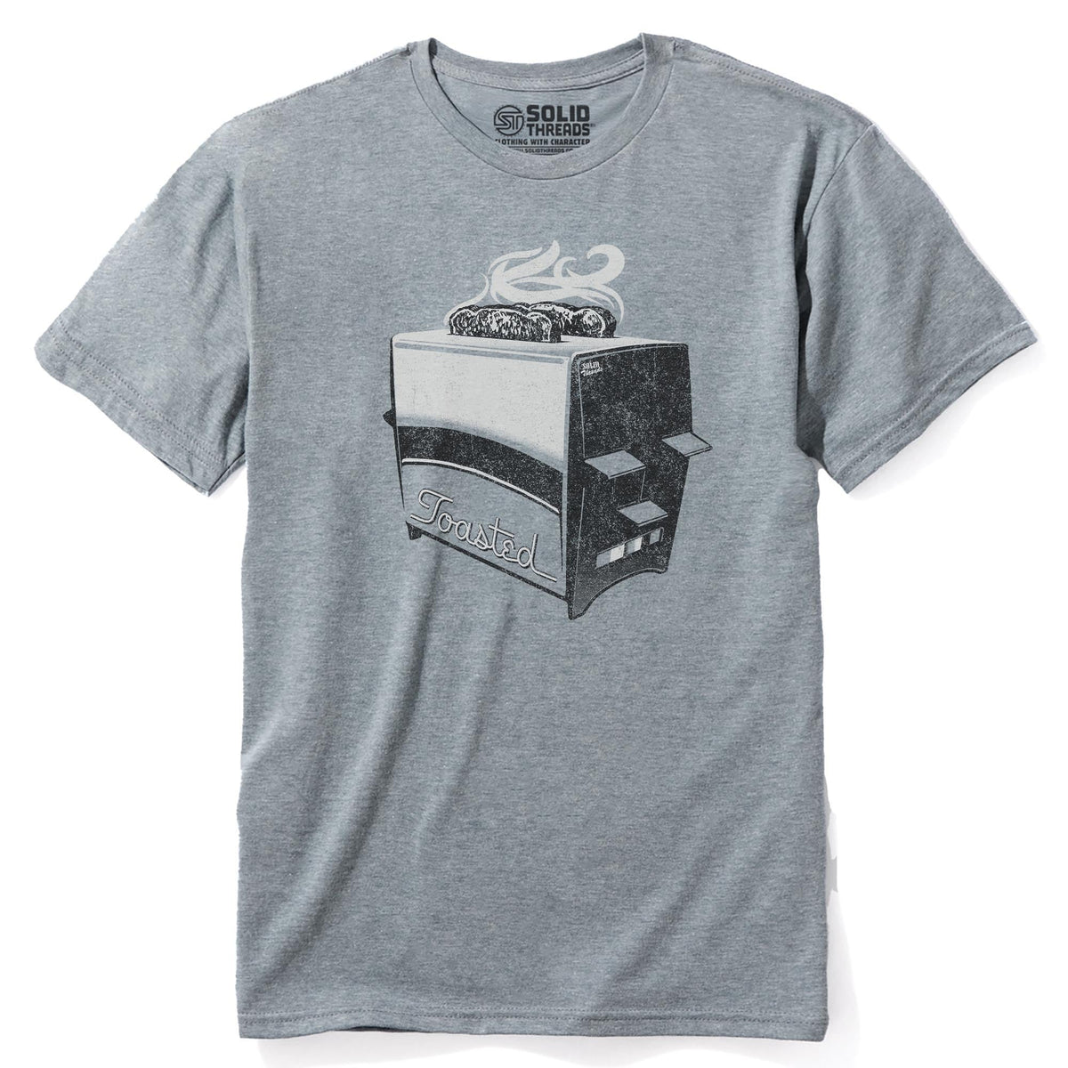 Toasted Vintage Staple T-shirt in Ash Heather - Front View