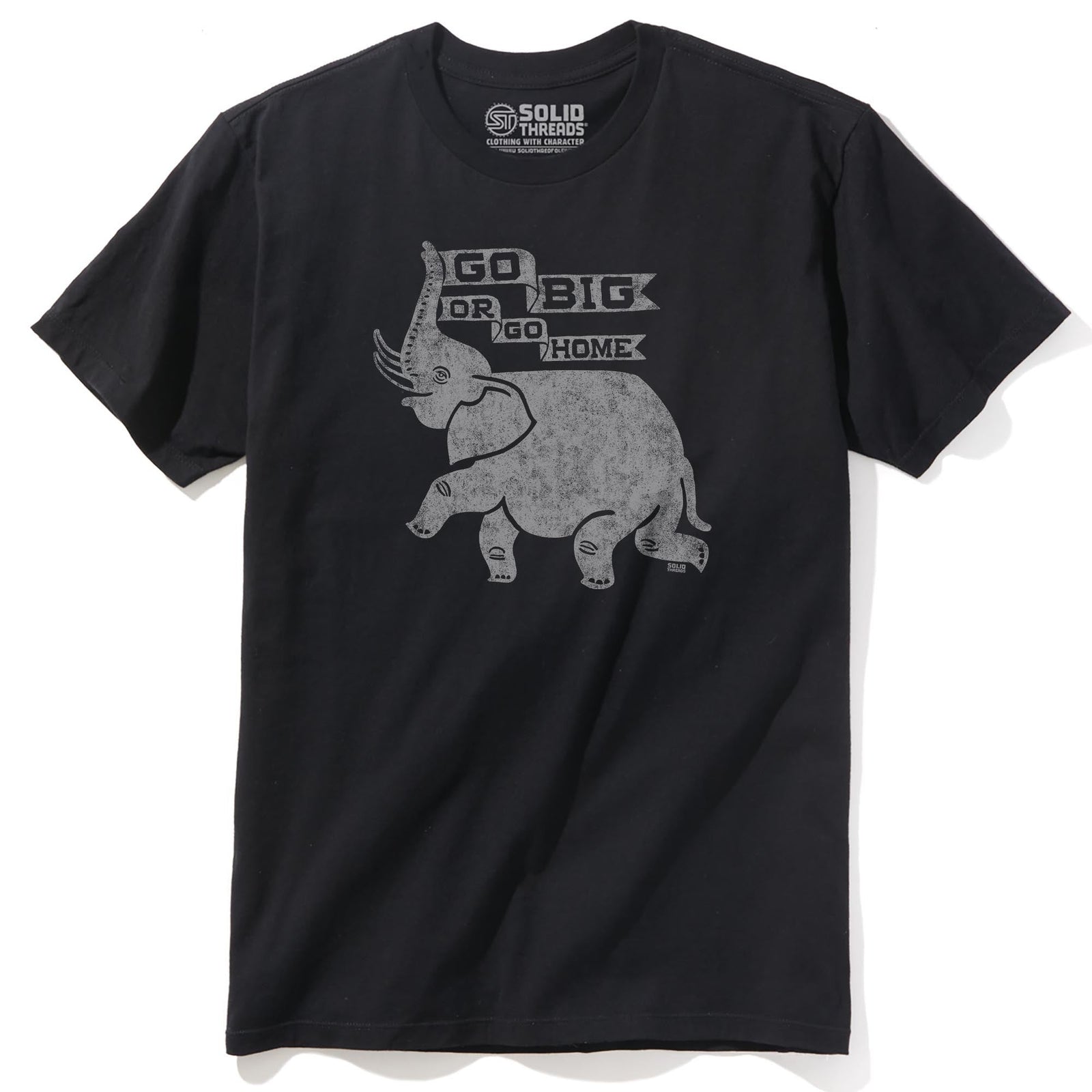 Go Big Or Go Home Vintage Staple T-shirt in Black - Front View