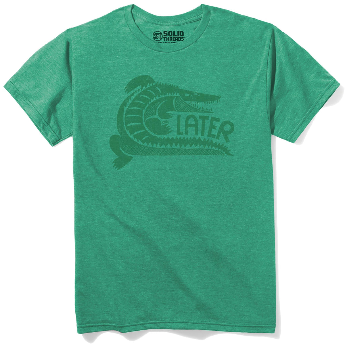 Later Gator Vintage Staple T-shirt in Kelly Heather - Front View
