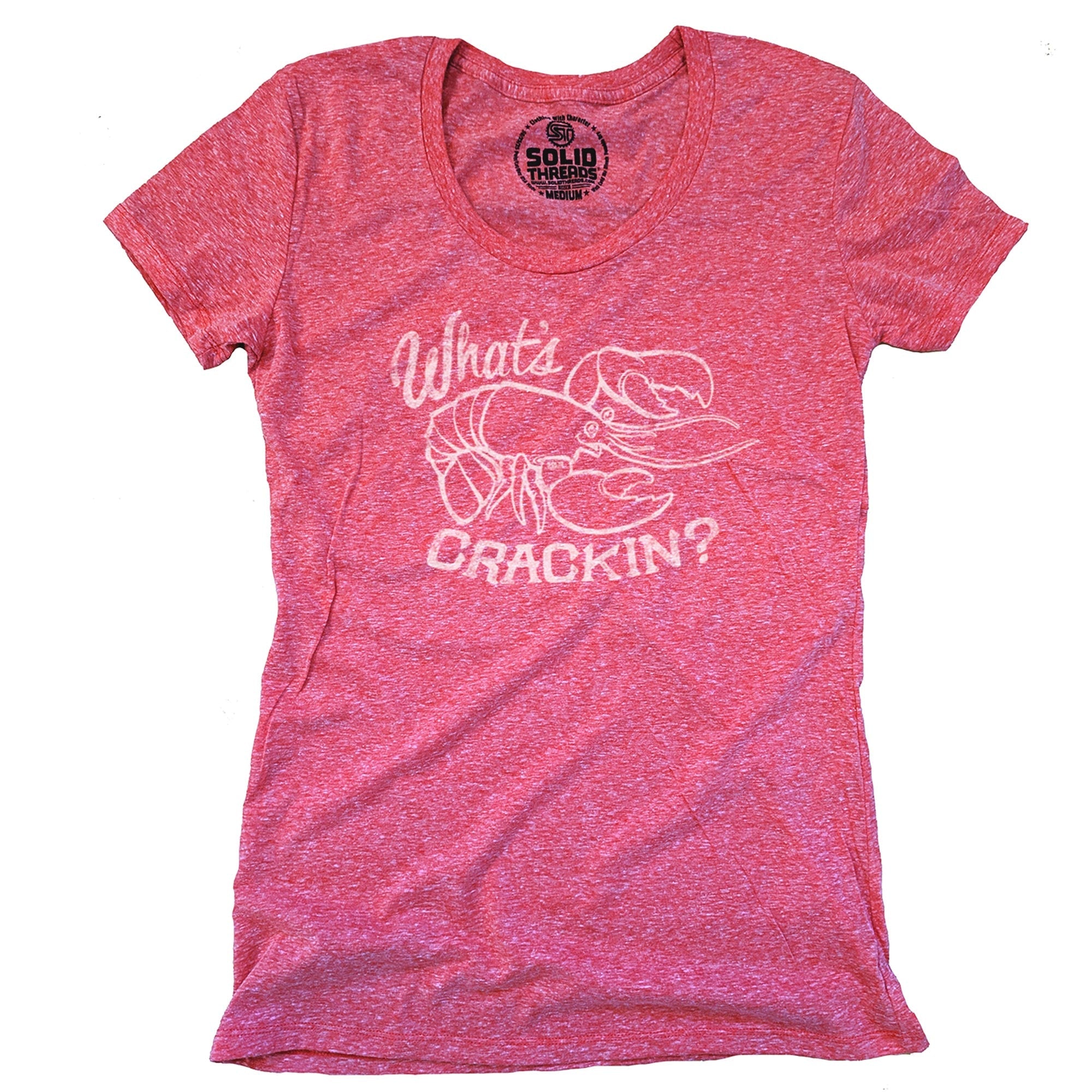 Women's What's Crackin Funny Graphic Tee | Vintage Summer Lobster Feast T-shirt | SOLID THREADS