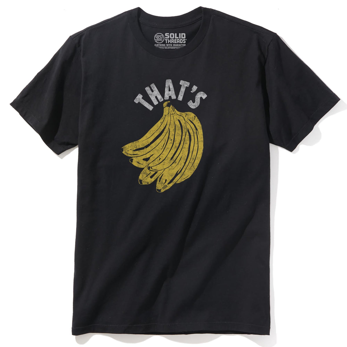 That's Bananas Vintage Staple T-shirt in Black - Front View