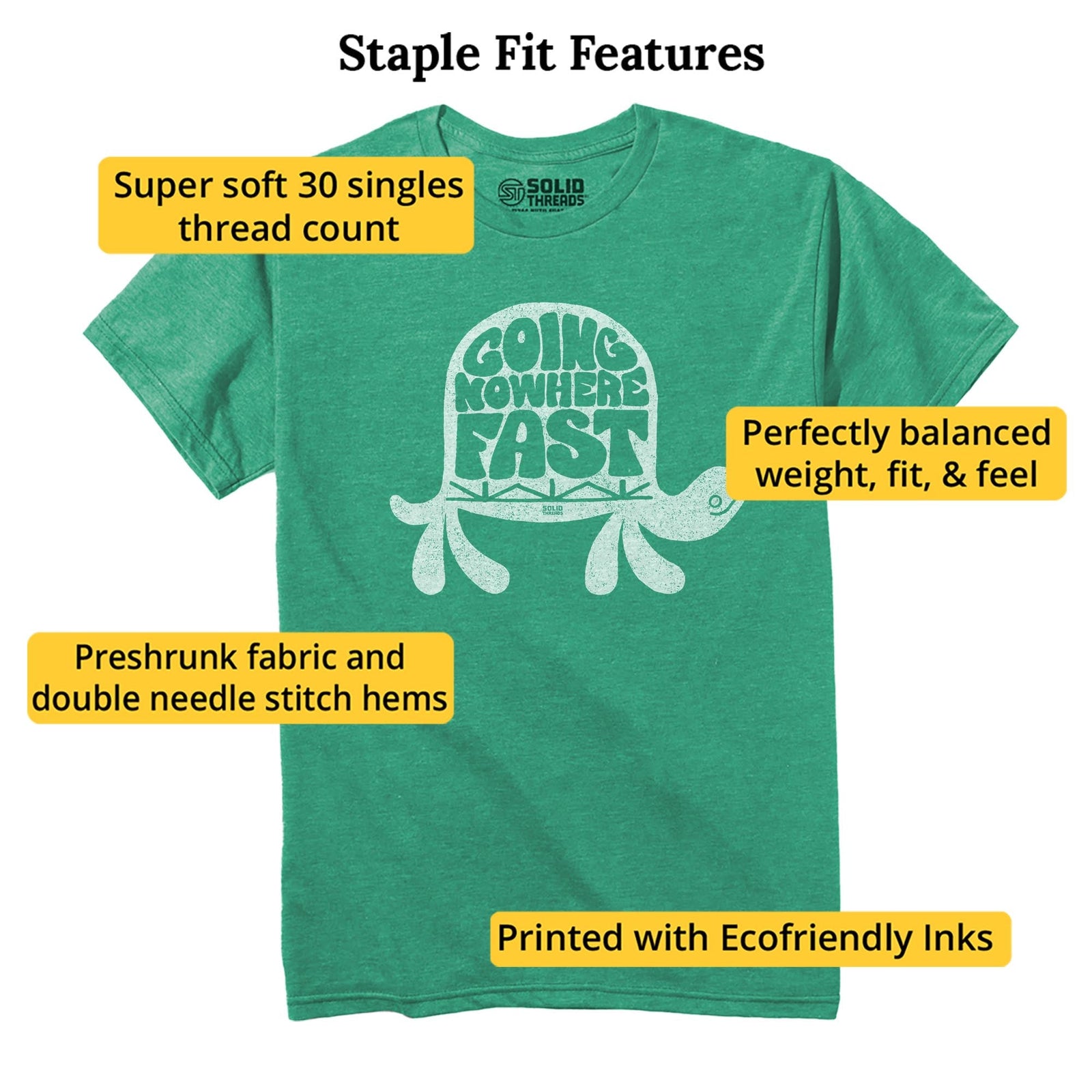 Going Nowhere Fast Vintage Staple T-shirt in Kelly Heather - Fit Attributes