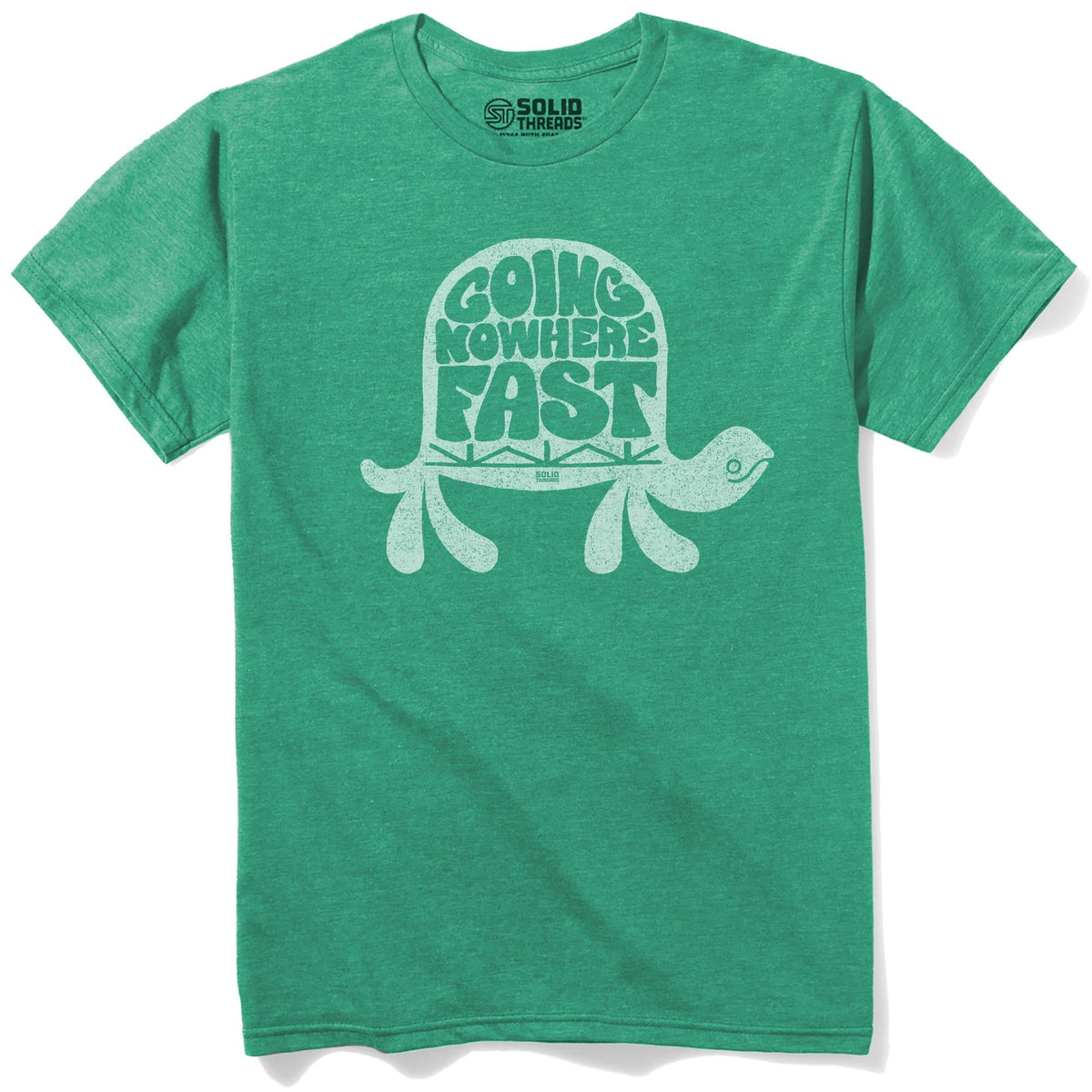 Going Nowhere Fast Vintage Staple T-shirt in Kelly Heather - Front View