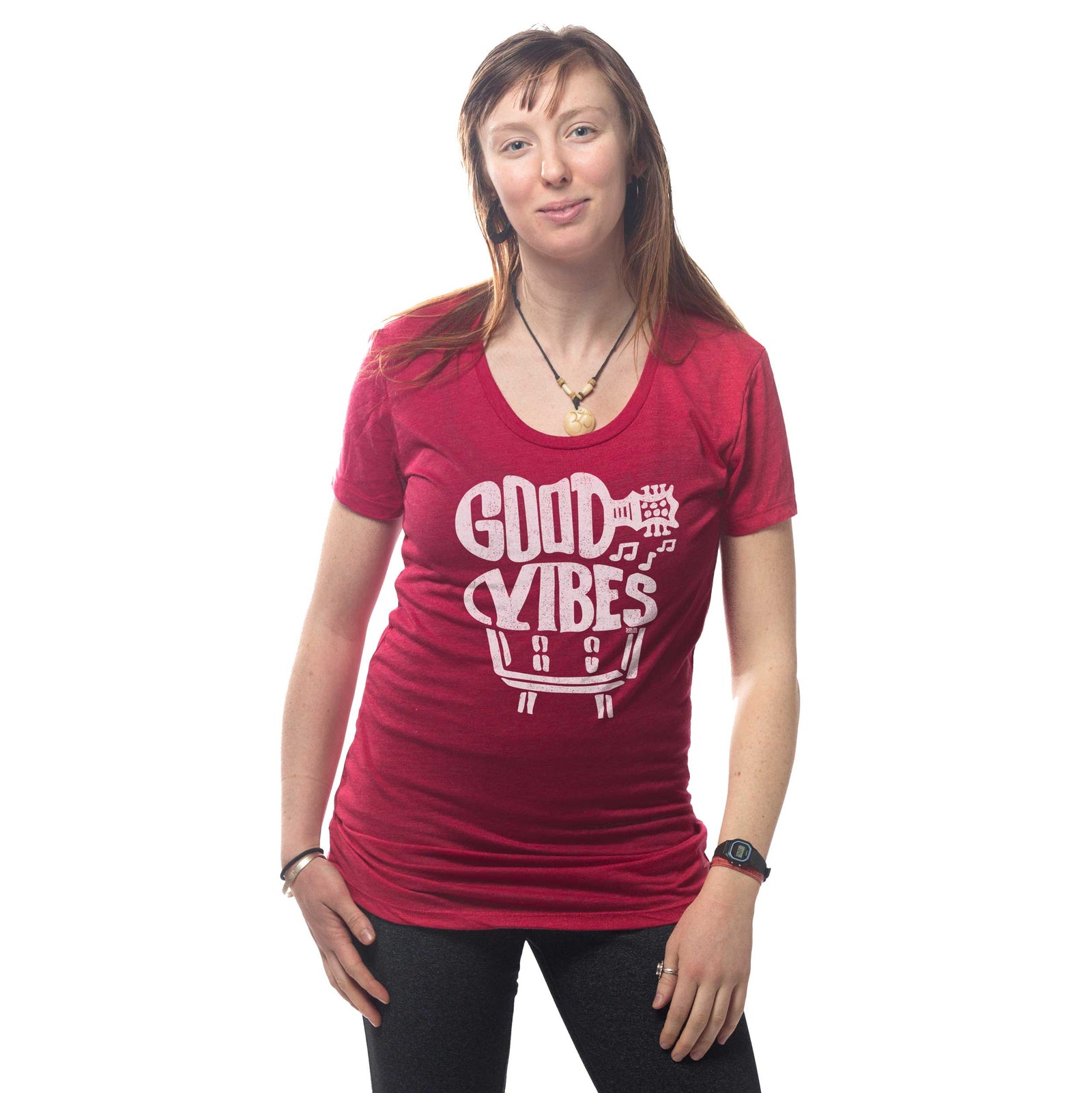 Women's Good Vibes Vintage Inspired T-shirt | Retro Jamaican Graphic Tee | Solid Threads