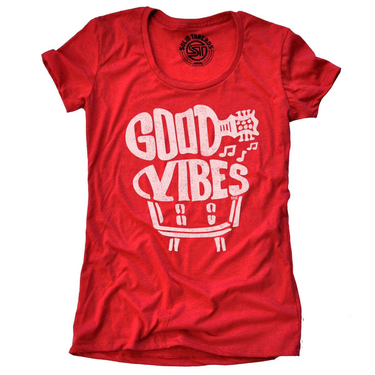 Women&#39;s Good Vibes Vintage Inspired T-shirt | Retro Jamaican Graphic Tee | Solid Threads