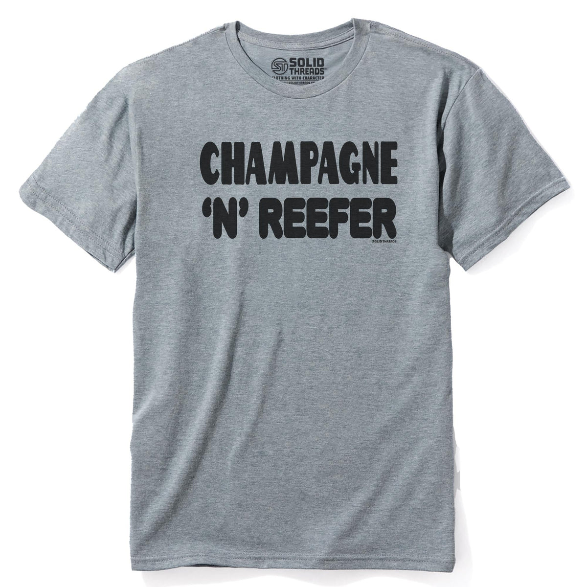 Champagne & Reefer Cool Staple T-shirt in Ash Heather - Front View