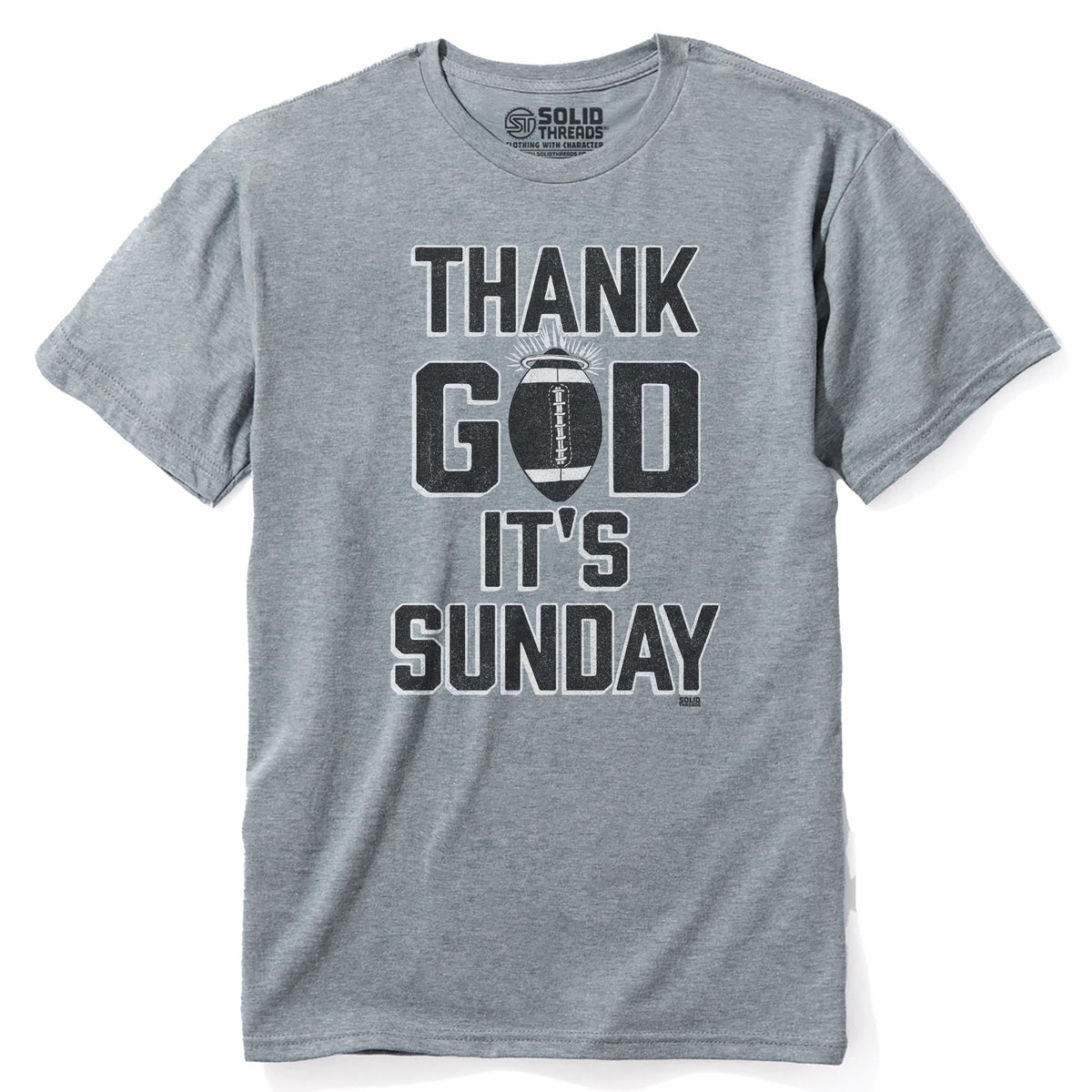 Thank God It's Sunday Vintage Staple T-shirt in Ash Heather - Front View