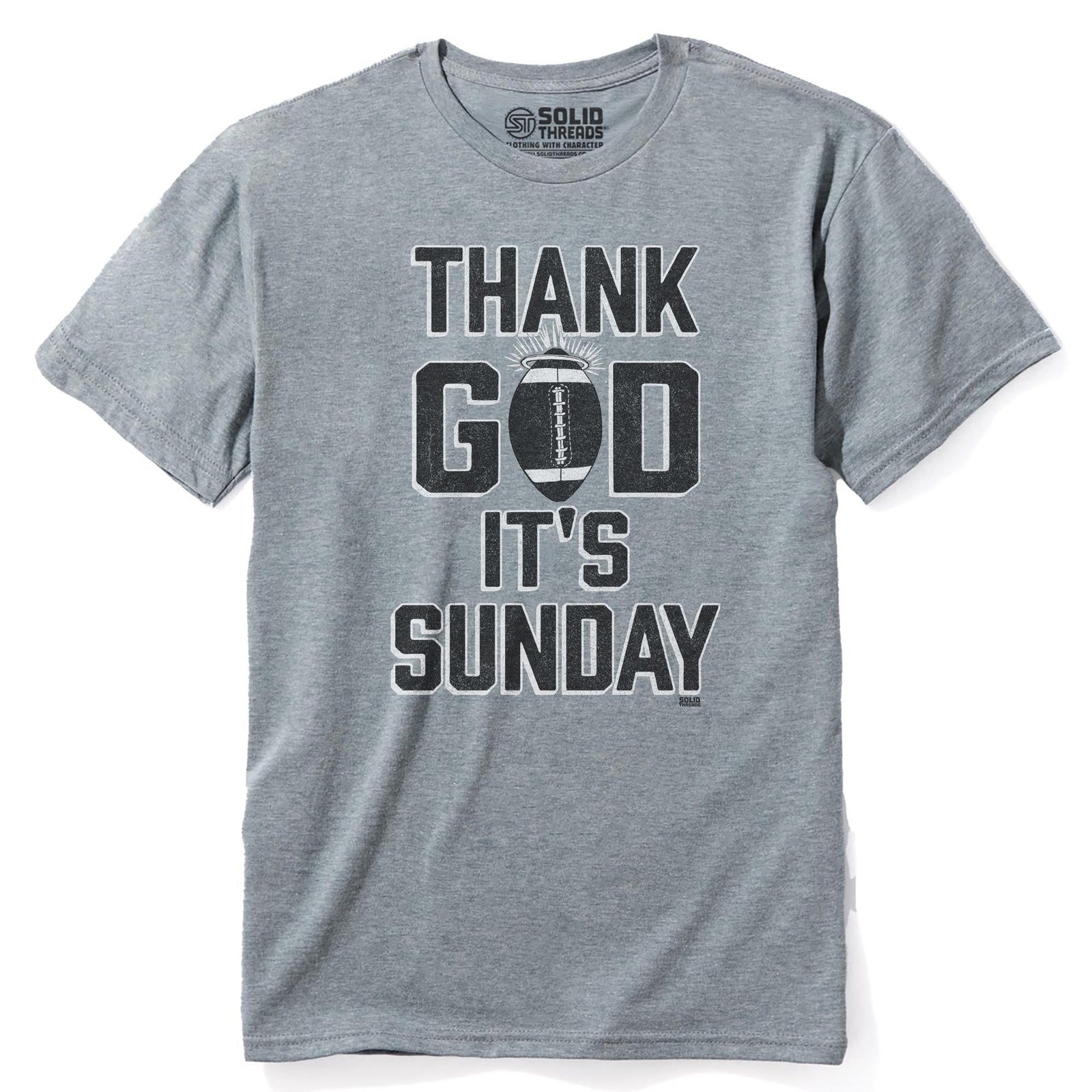 Thank God It's Sunday Vintage Staple T-shirt in Ash Heather - Front View