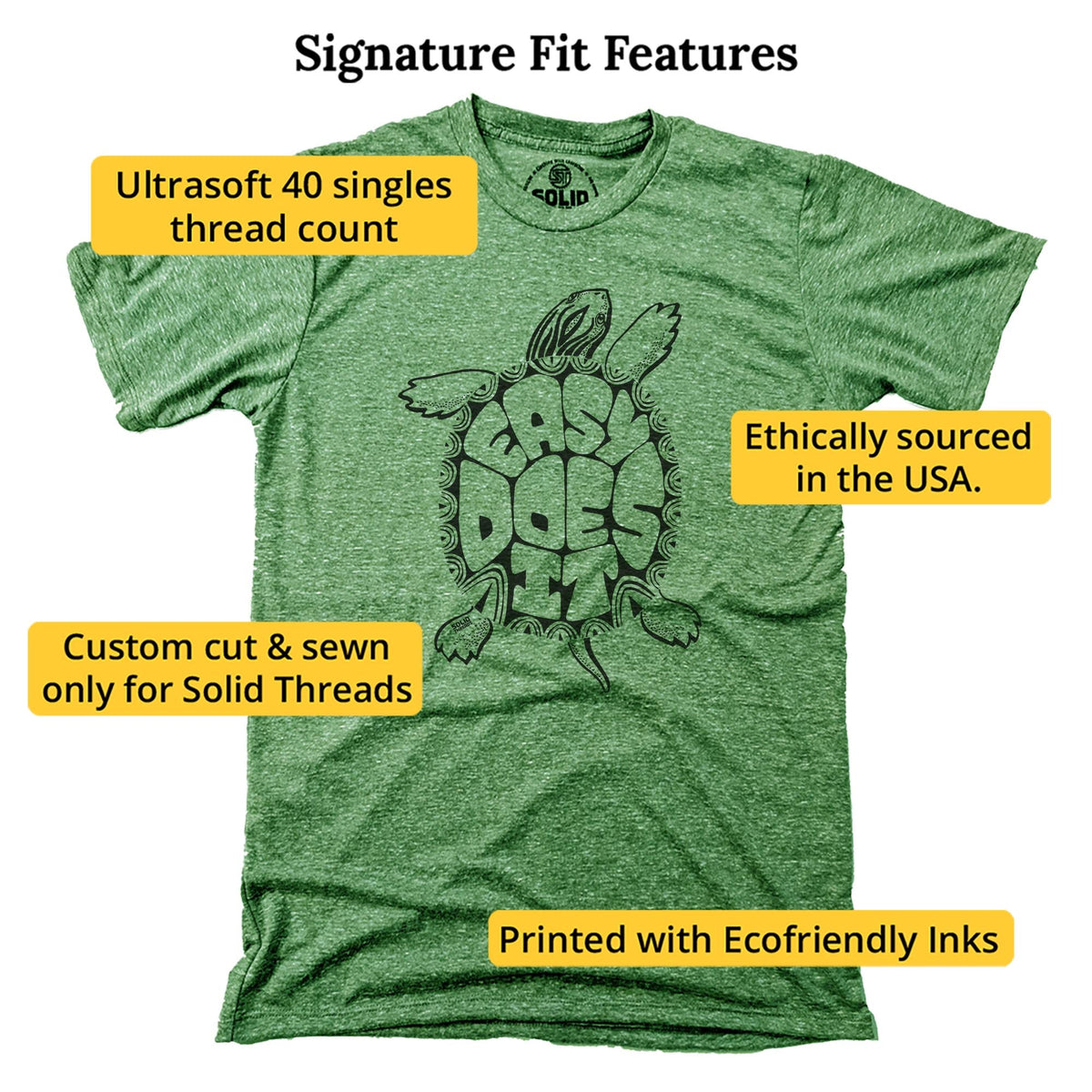 Easy Does It Cool Signature T-shirt in Triblend Kelly - Fit Attributes