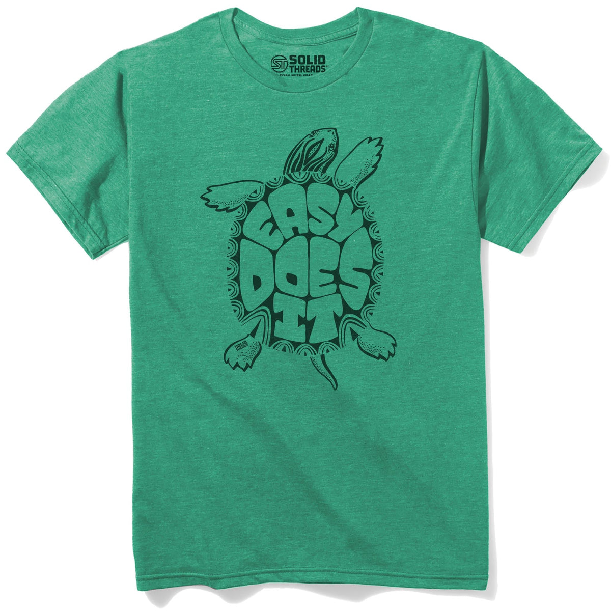 Easy Does It Cool Staple T-shirt in Kelly Heather - Front View