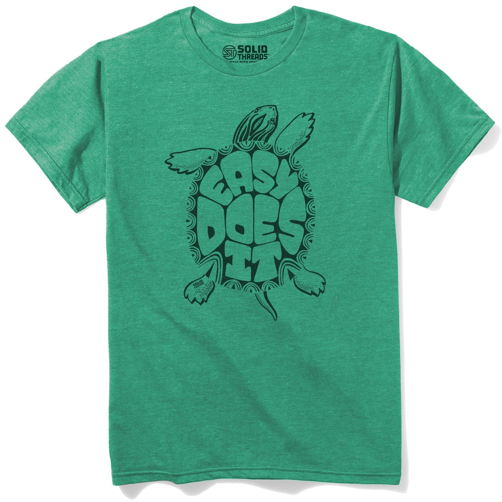 Easy Does It Cool Staple T-shirt in Kelly Heather - Front View
