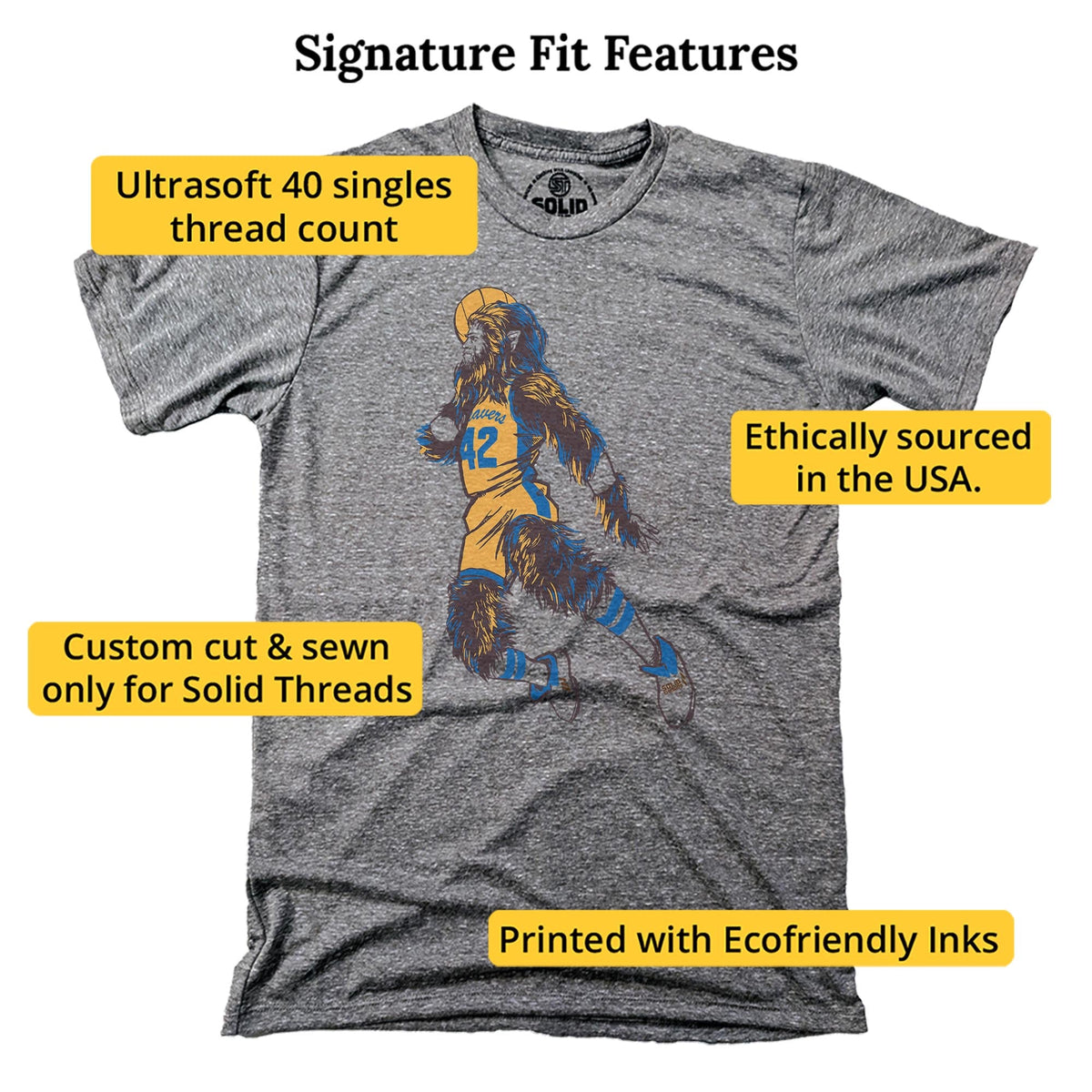 Teen Wolf Cool Signature T-shirt in Triblend Grey - Fit Attributes