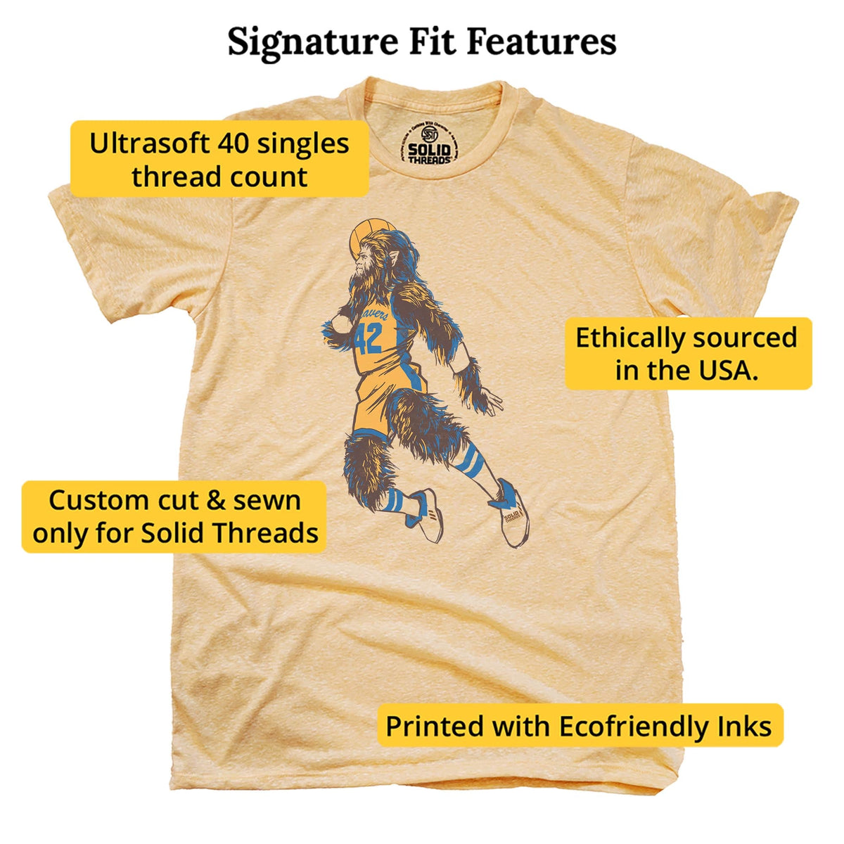 Teen Wolf Cool Signature T-shirt in Triblend Gold - Fit Attributes