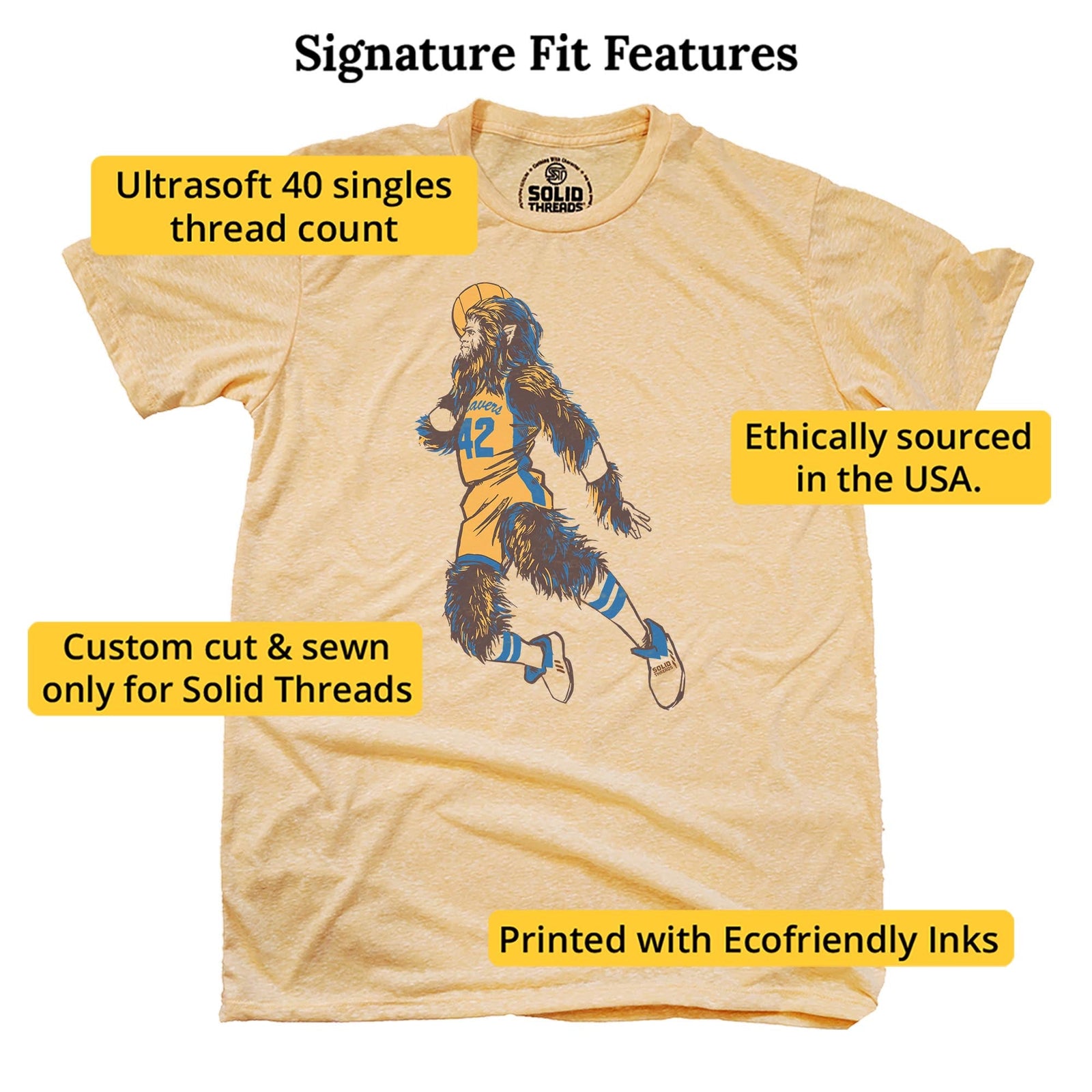 Teen Wolf Cool Signature T-shirt in Triblend Gold - Fit Attributes