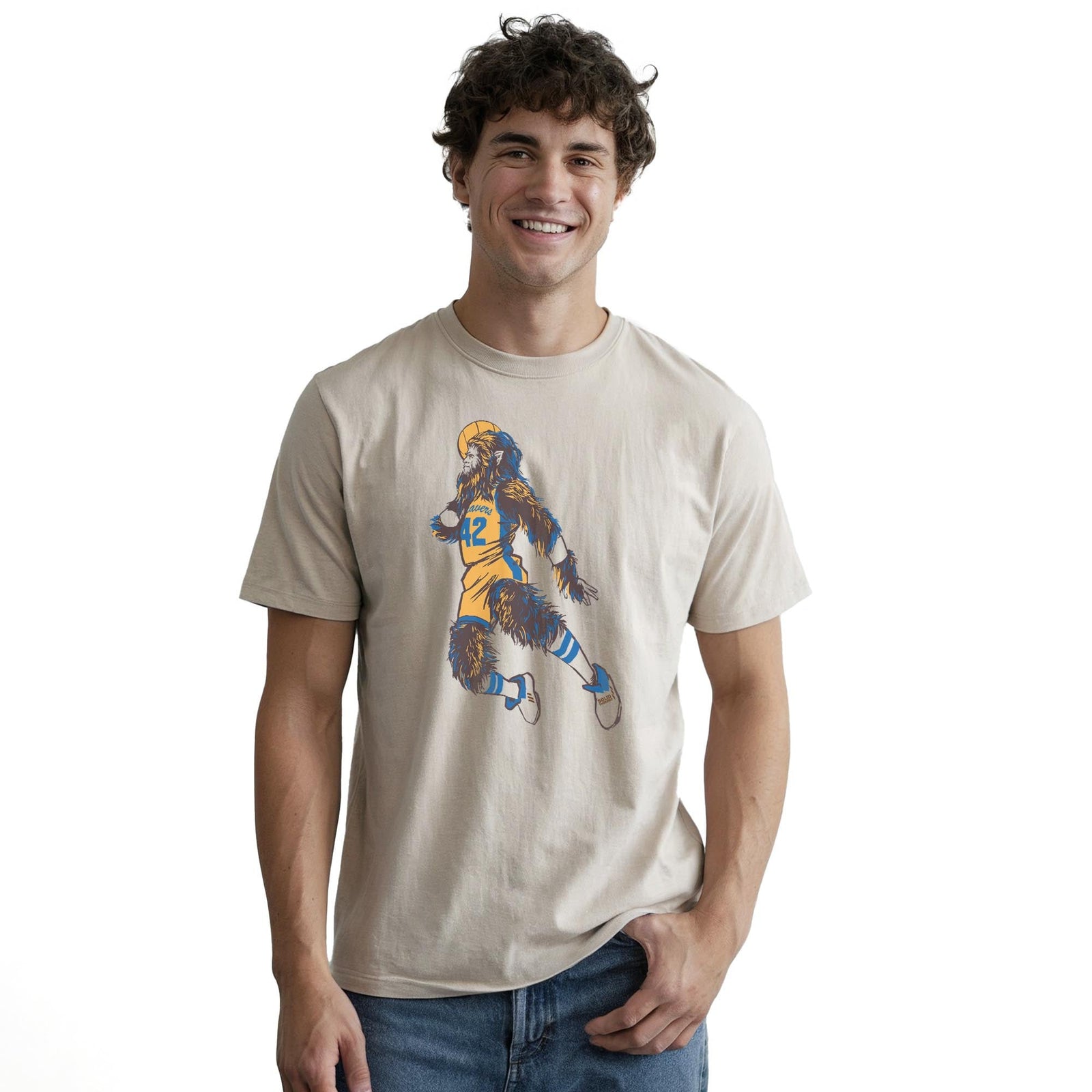 Teen Wolf Cool Staple T-shirt in Natural On Model - Front View