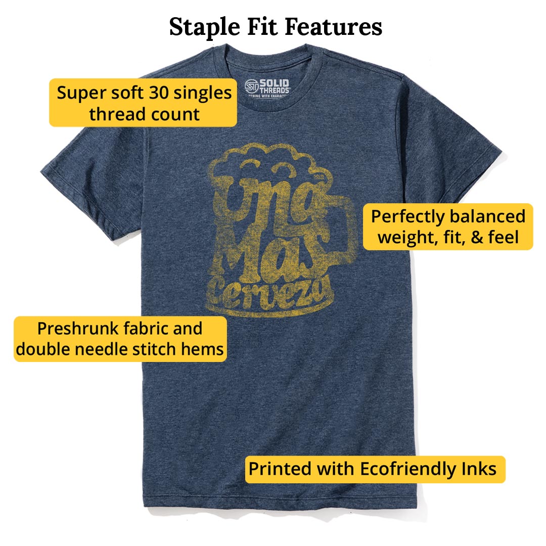 Una Mas Cerveza Cool Staple T-shirt in Navy Heather - Fit Attributes