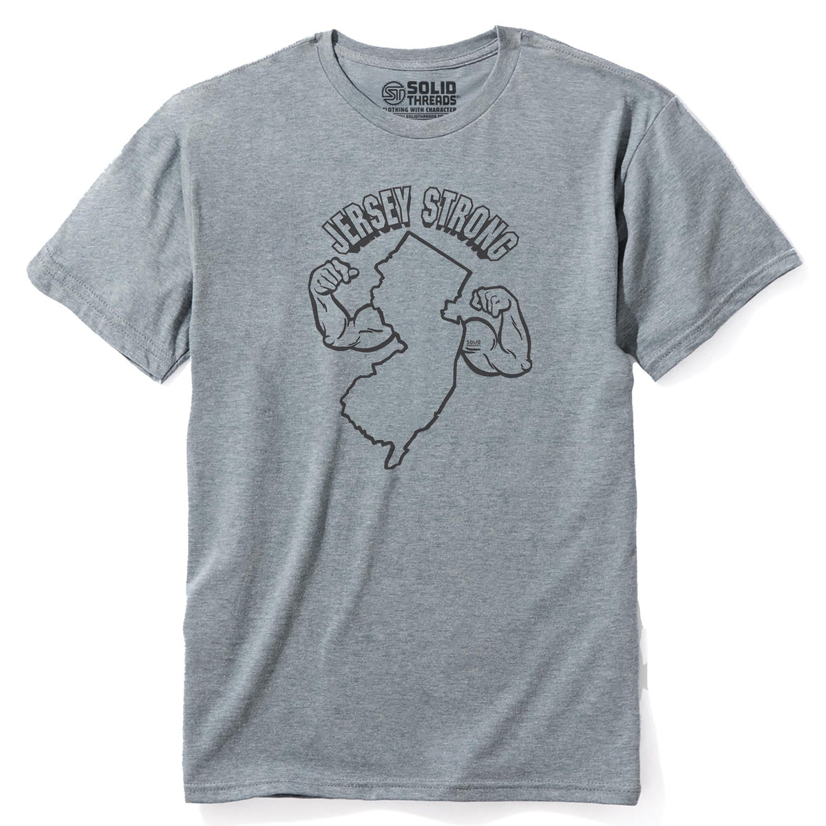Jersey Strong Cool Staple T-shirt in Ash Heather - Front View