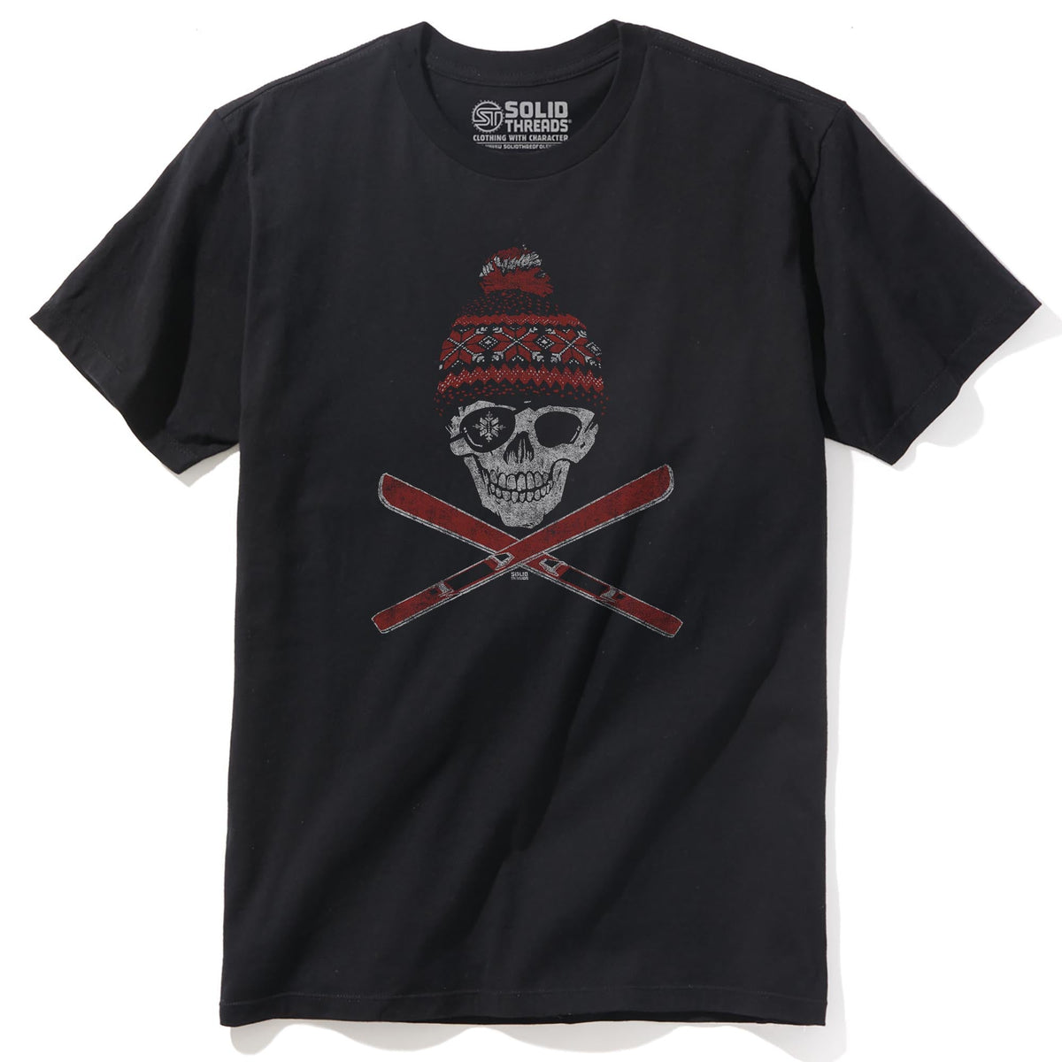 Ski Skull Cool Staple T-shirt in Black - Front View