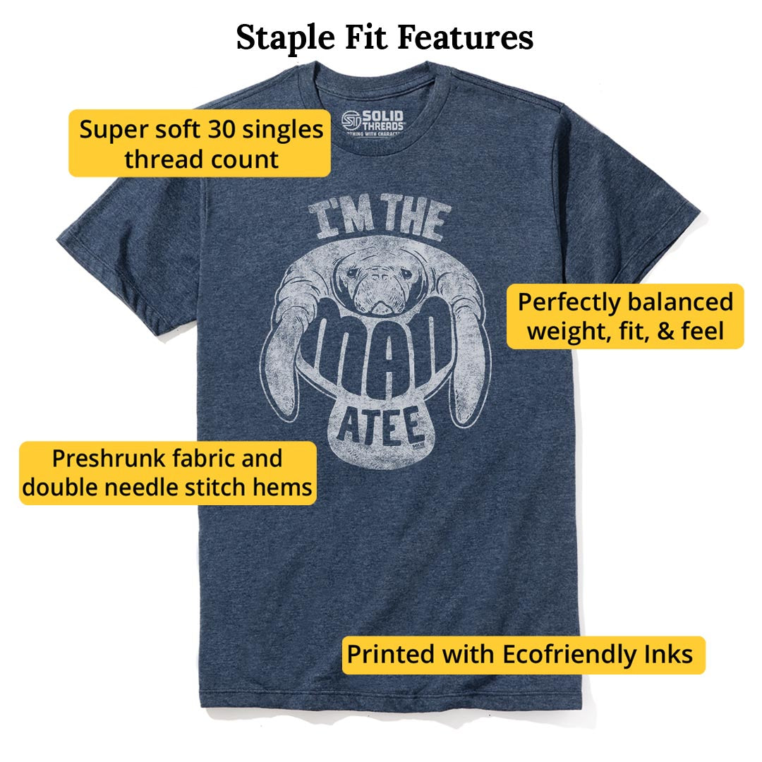 The Manatee Vintage Staple T-shirt in Navy Heather - Fit Attributes