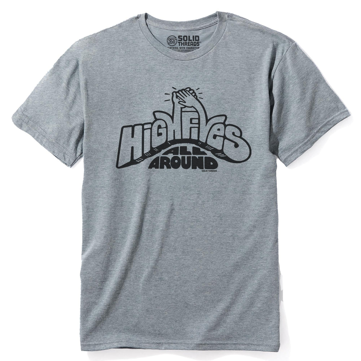 High Fives All Around Cool Staple T-shirt in Ash Heather - Front View