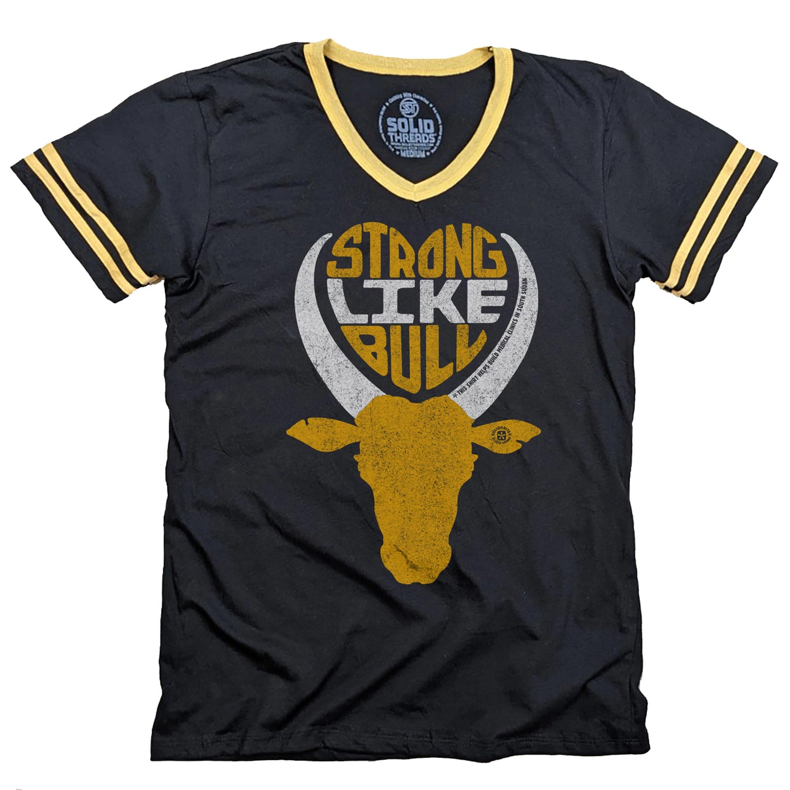 Strong Like Bull Vintage V-neck T-shirt | SOLID THREADS