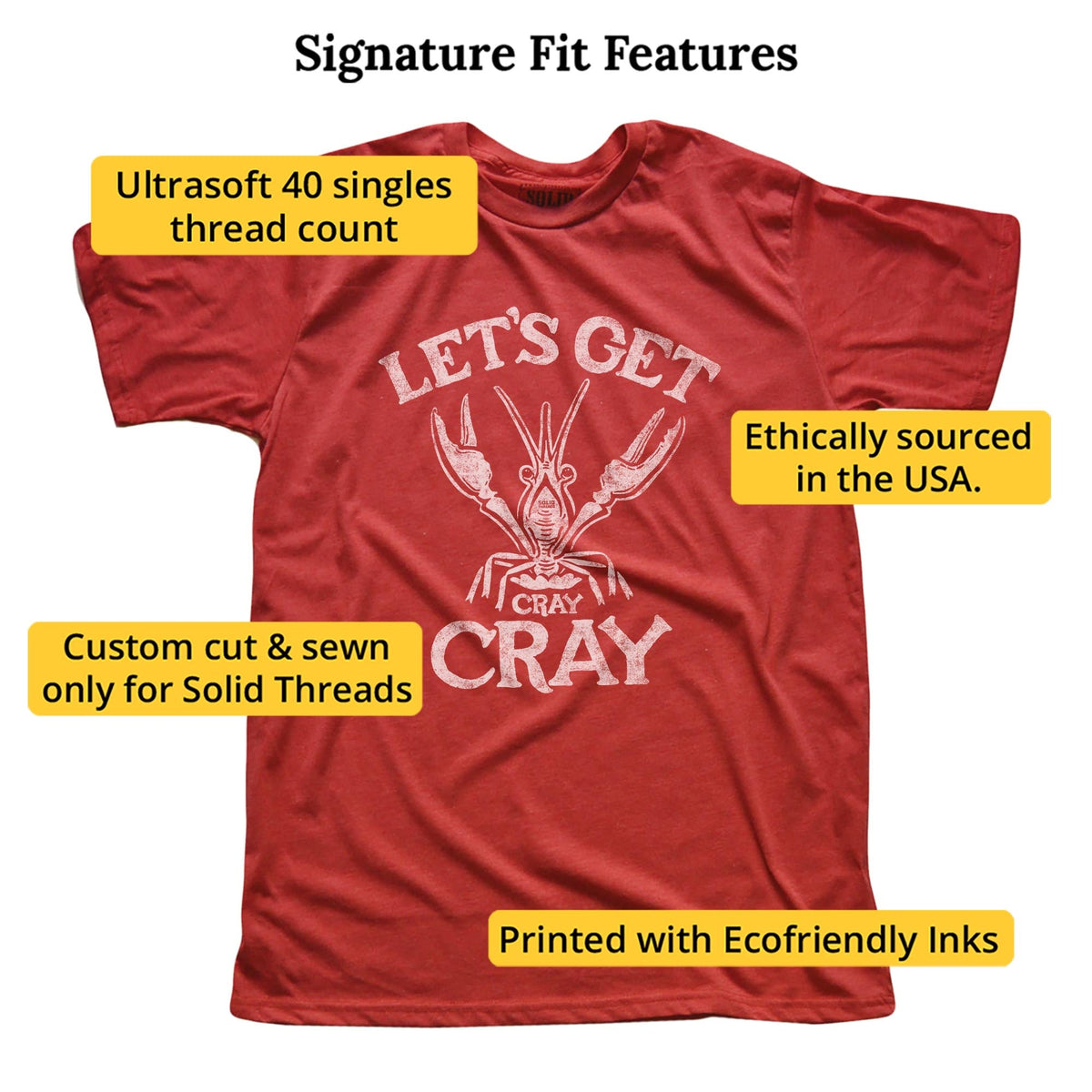 Let's Get Cray Cray Funny Signature T-shirt in Red - Fit Attributes